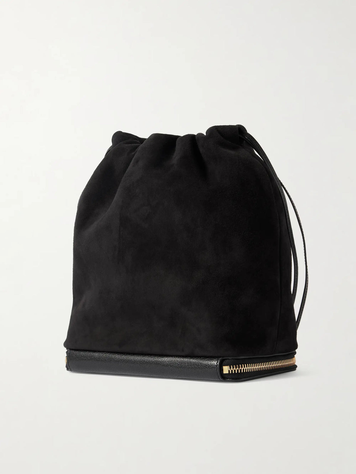 Le Pochon Leather-trimmed Suede Shoulder Bag