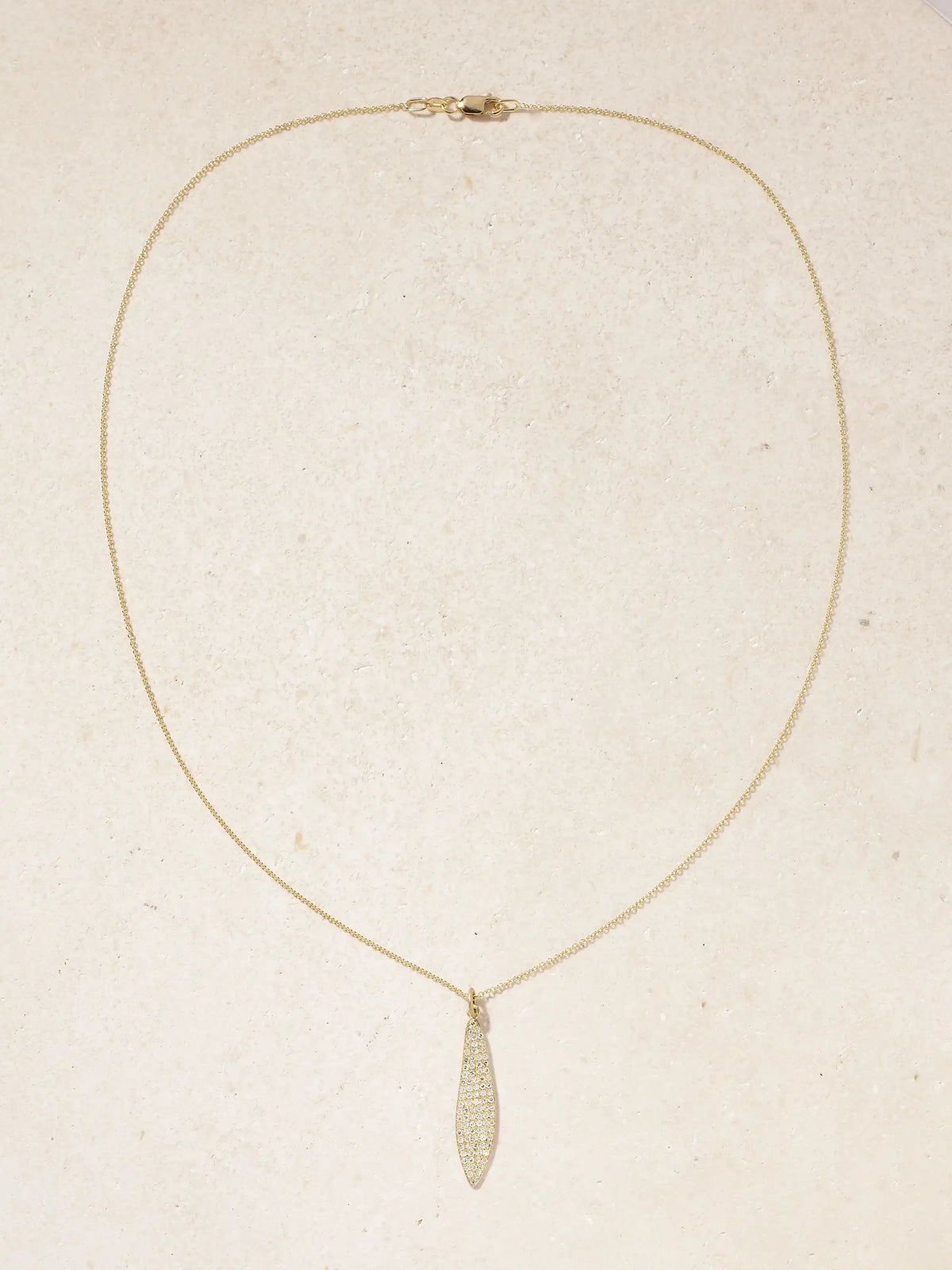 Falling Leaf 18-karat Gold Diamond Necklace