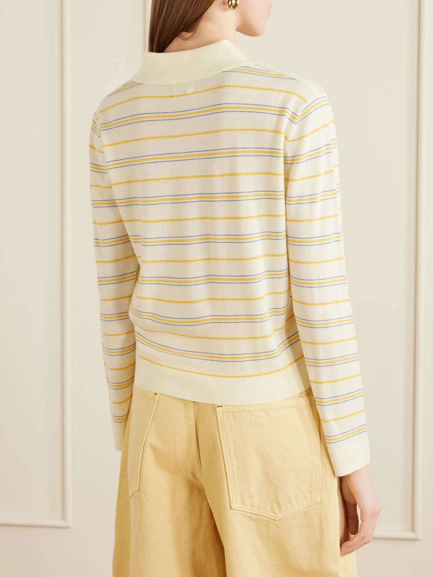 James Striped Merino Wool Polo Shirt