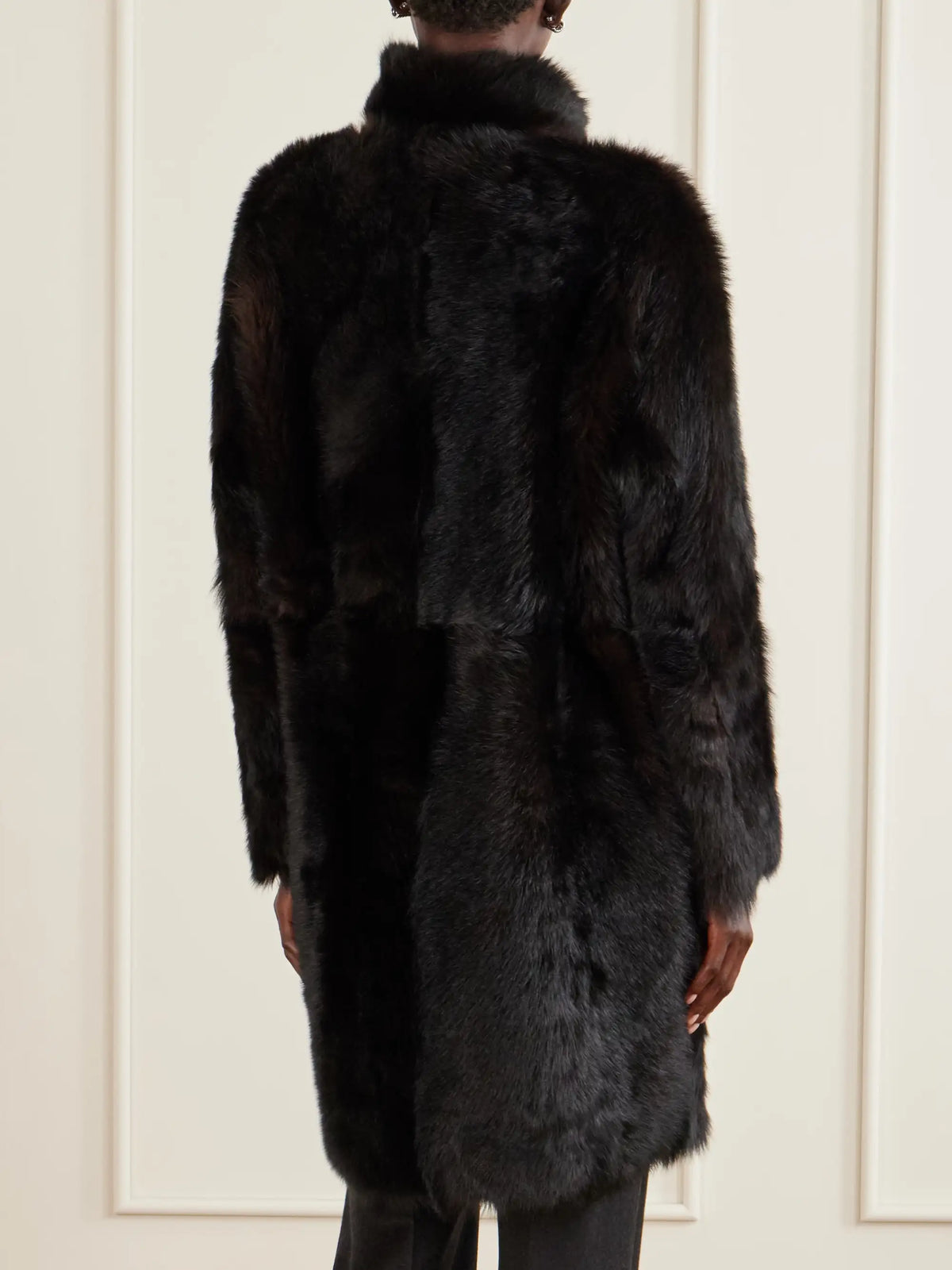 Nour Hammour Blaise Paneled Shearling Coat