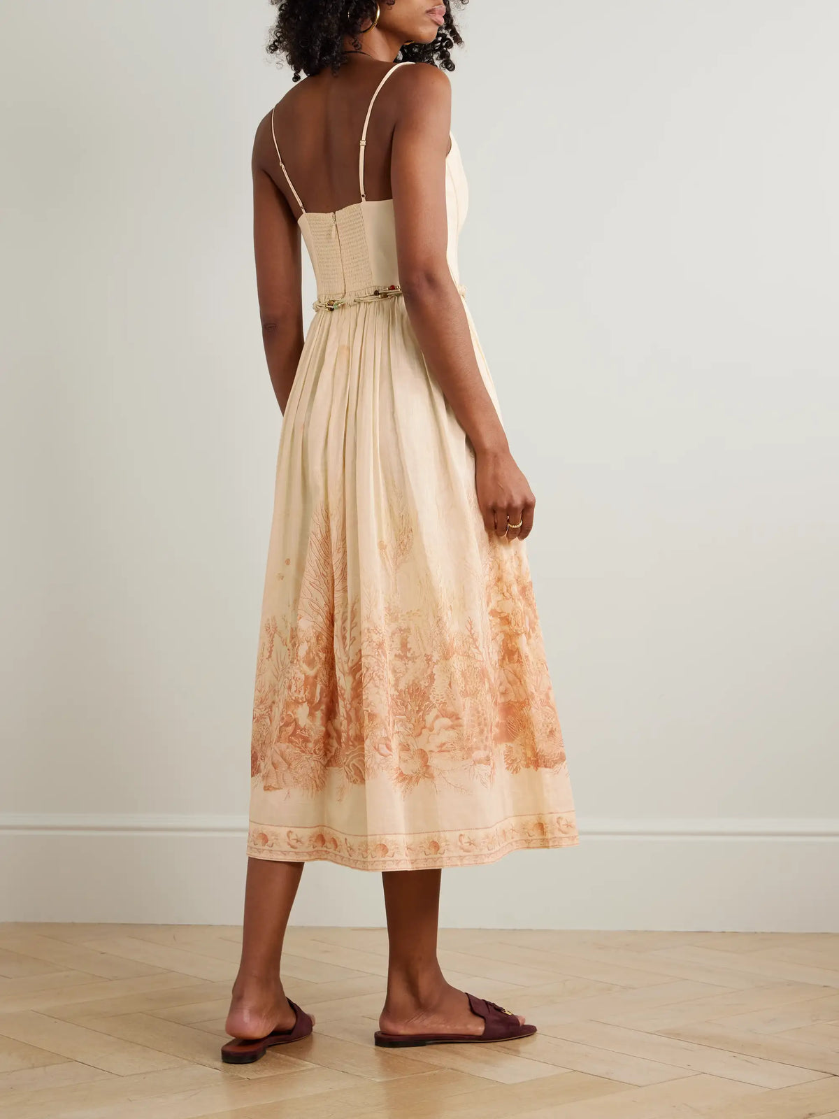 Zimmermann Wanderlust Gathered Printed Cotton-voile Midi Dress