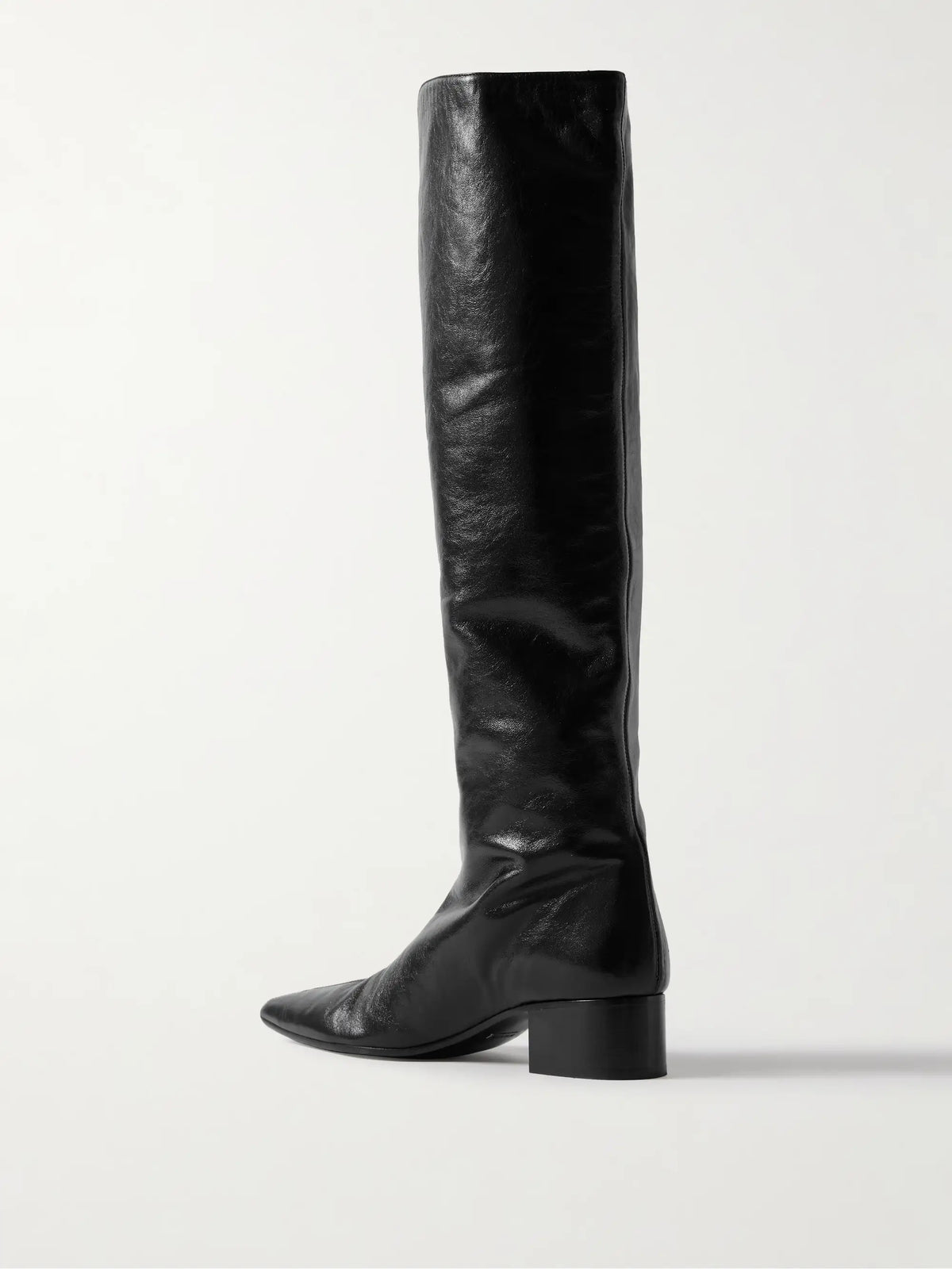 Andee Crinkled-leather Knee Boots