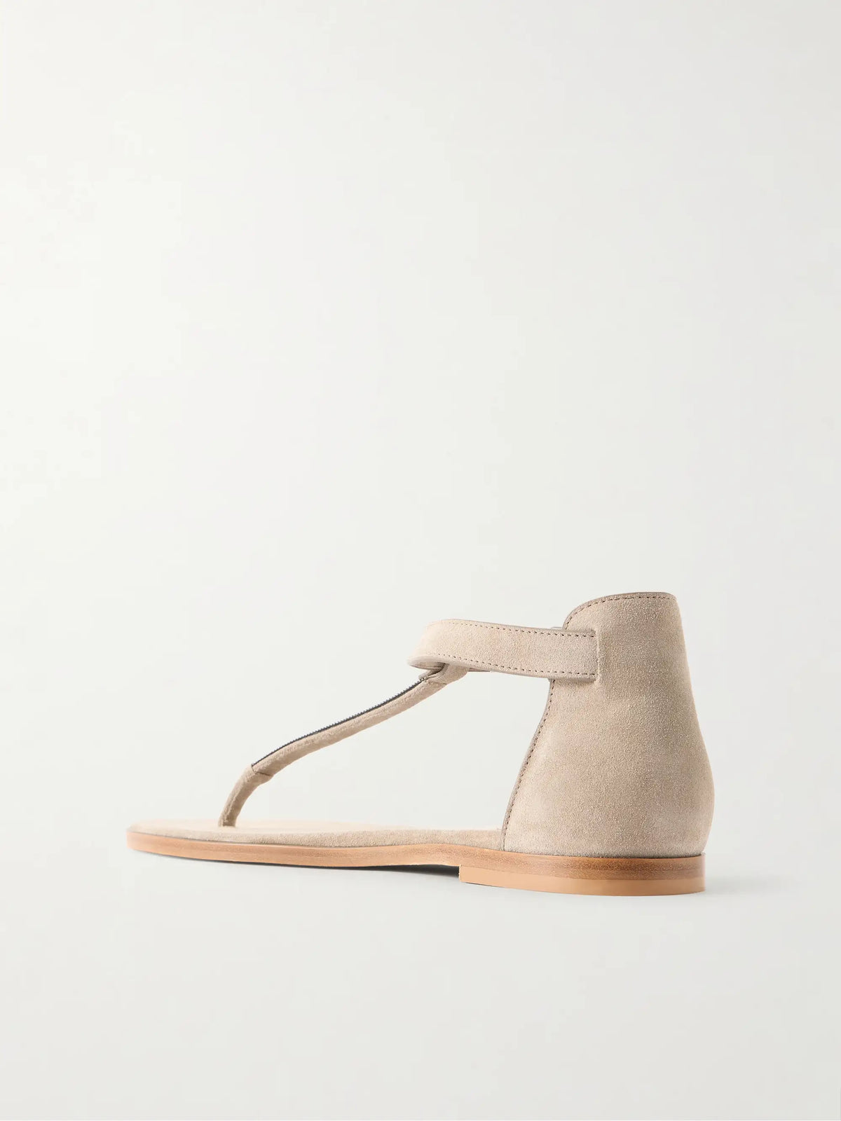 Bead-embellished Suede Sandals