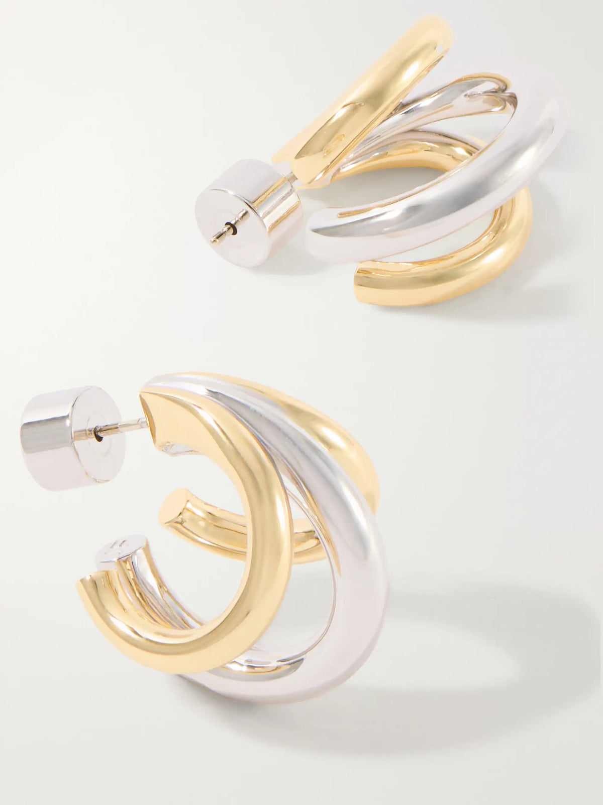 Jennifer Fisher Triple Lilly 10-karat Gold And Sterling Silver-plated Brass Earrings