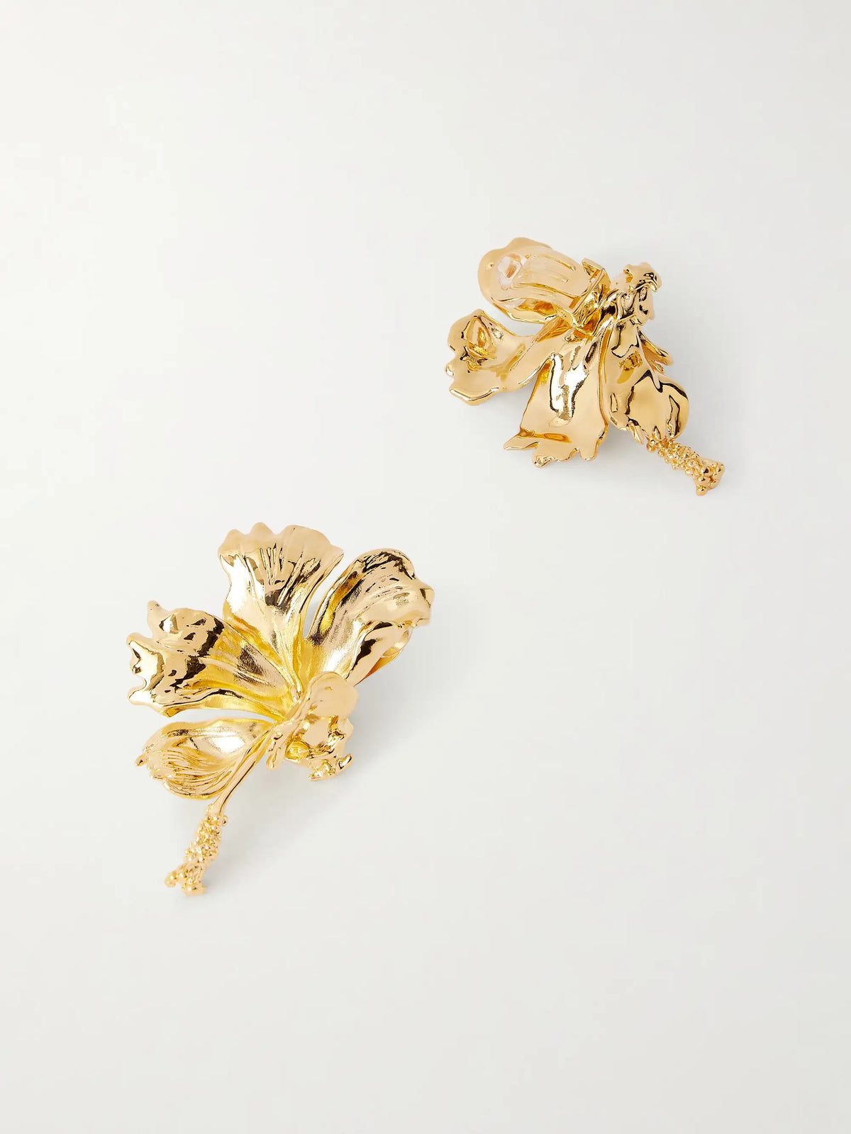Hibiscus Gold-tone Earrings