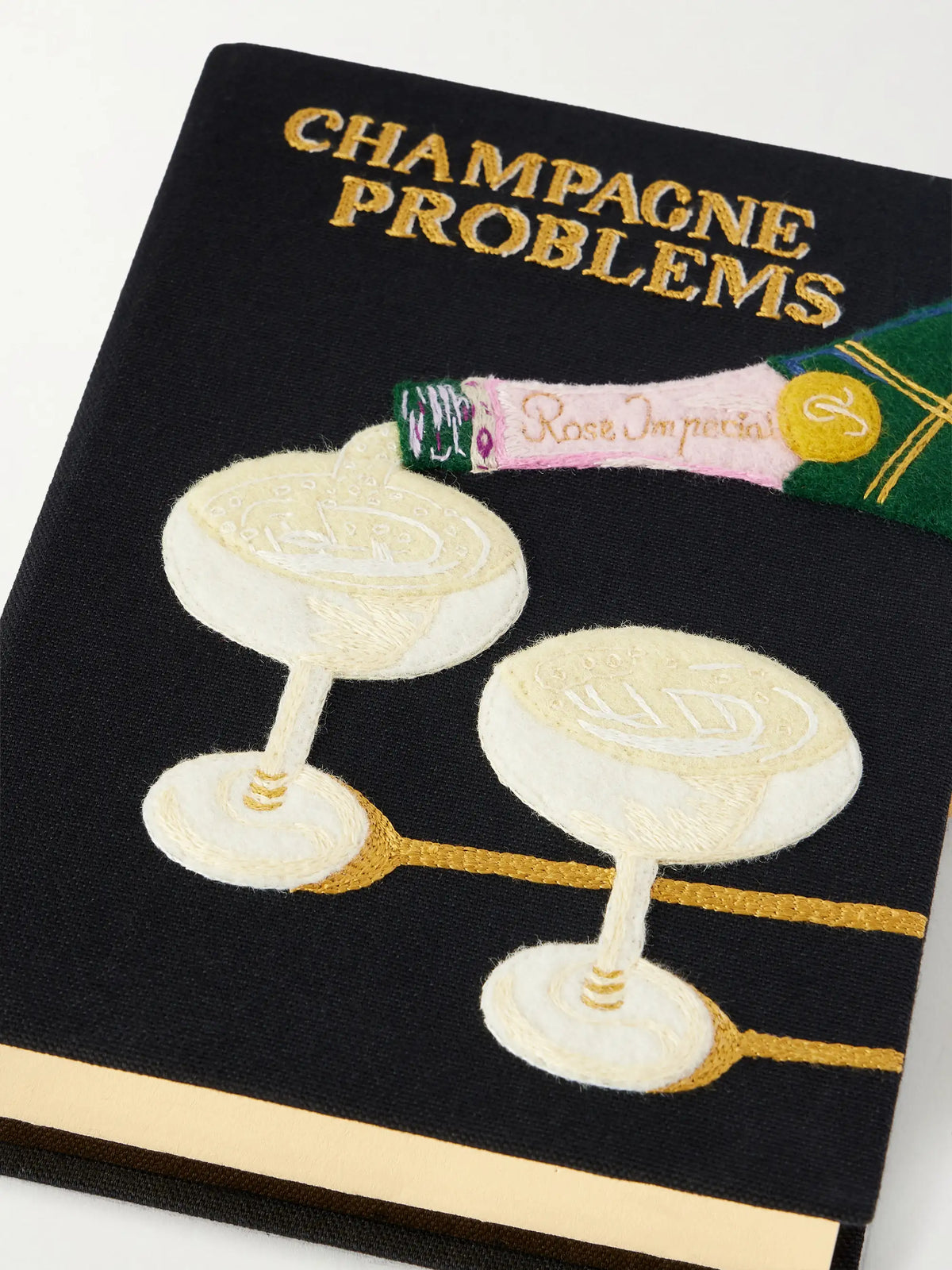 Olympia Le-Tan Champagne Problems Embroidered Canvas Clutch