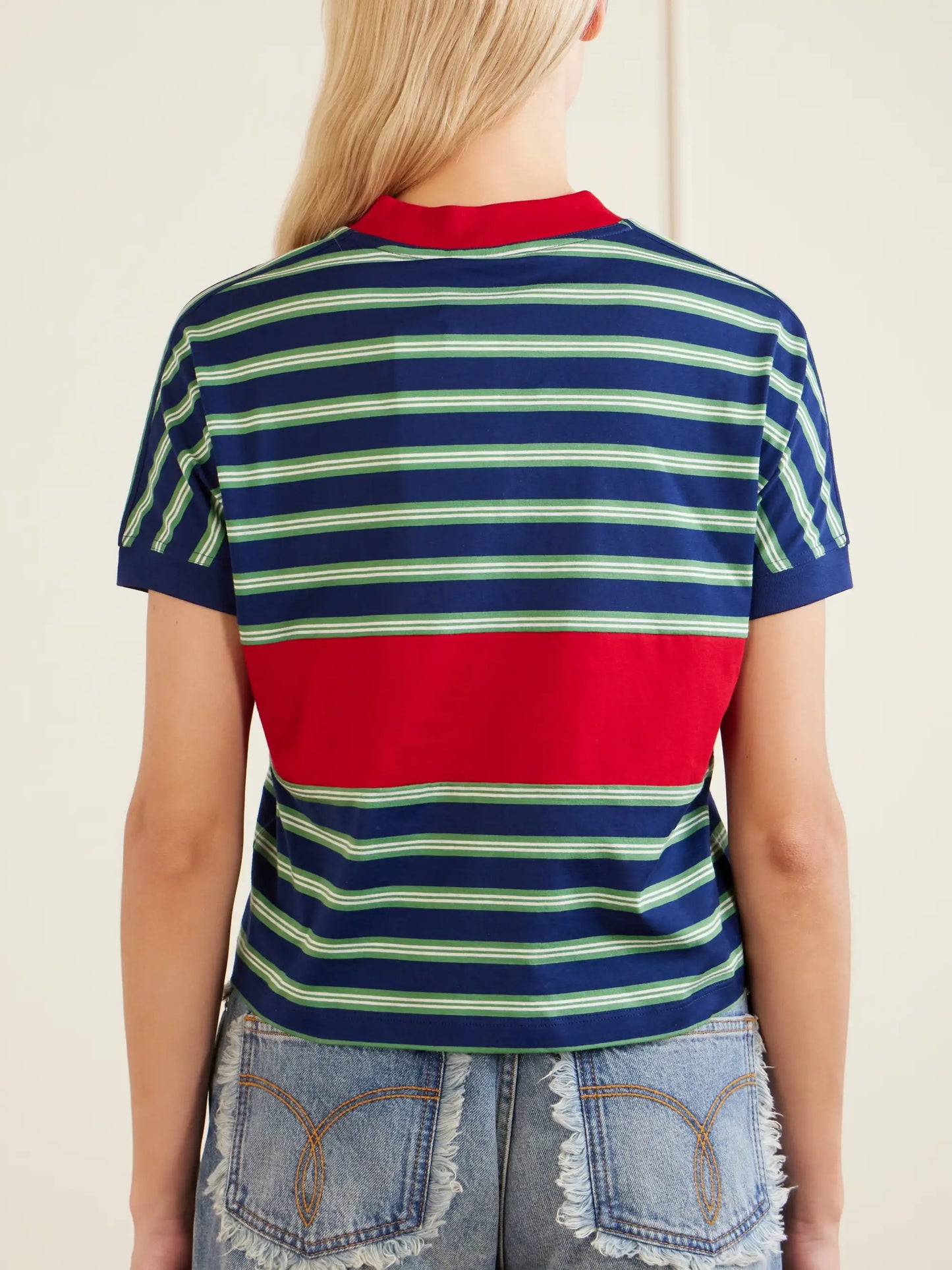 Logo-embroidered Striped Cotton-jersey T-shirt