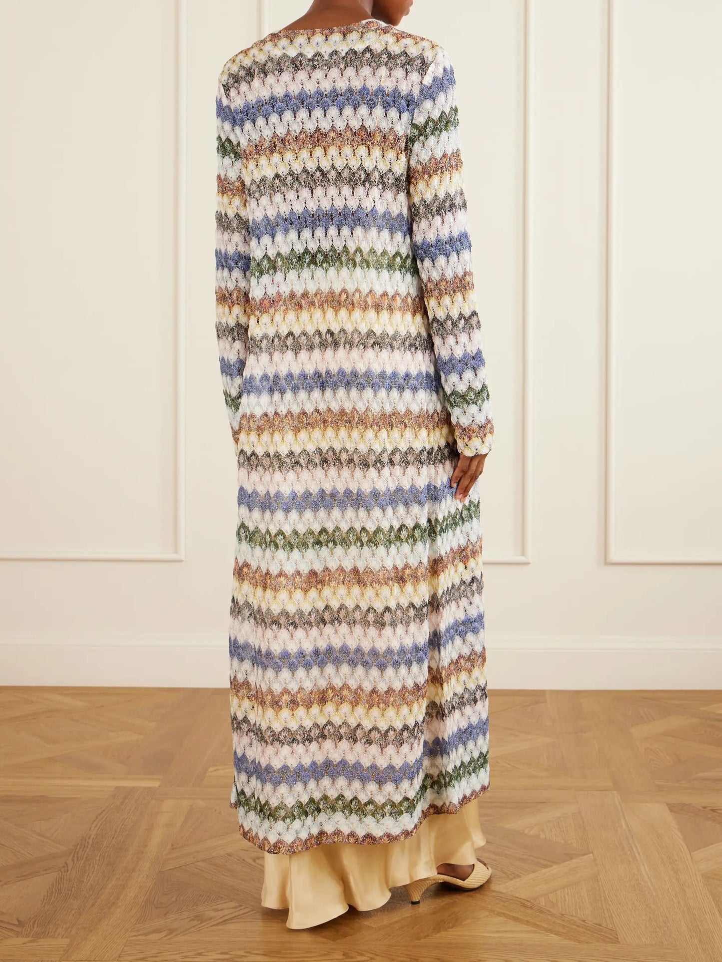 Striped Crochet-knit Cardigan