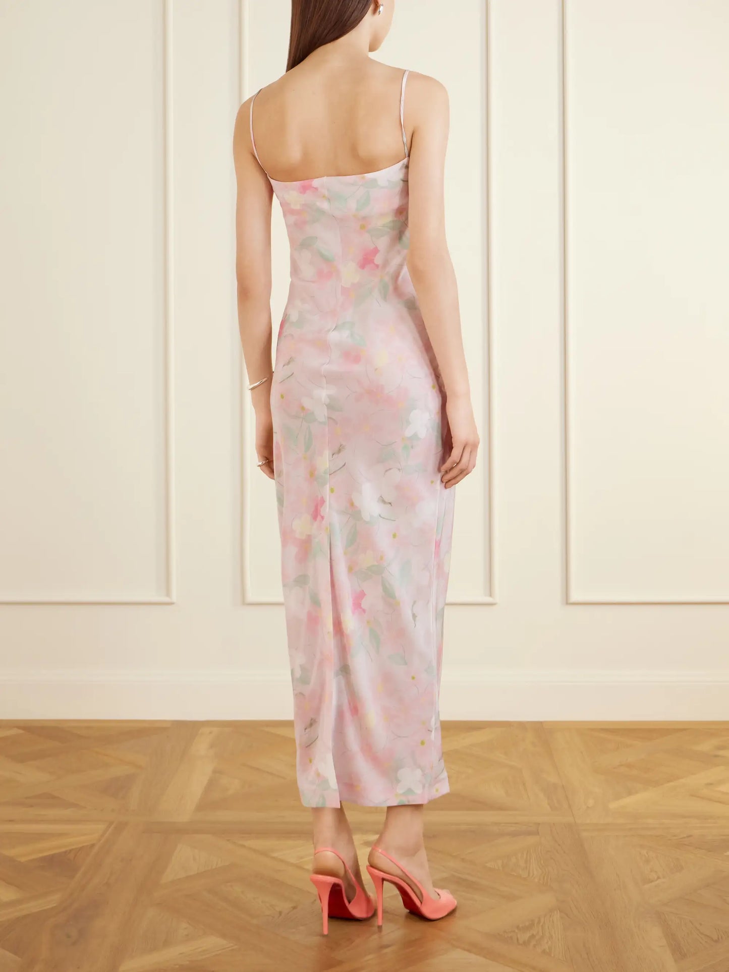 Riri Floral-print Silk-satin Midi Dress