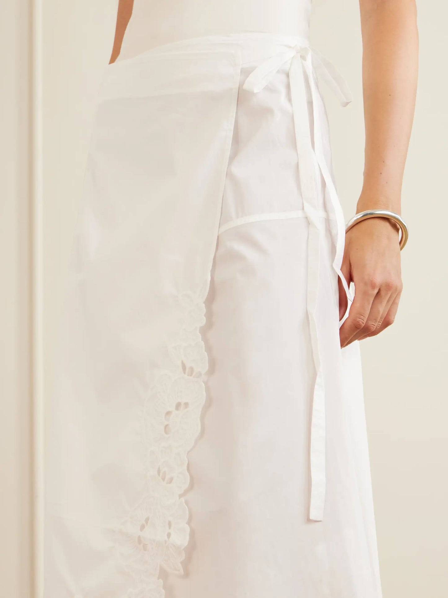 Klara Broderie Anglaise Cotton Midi Skirt