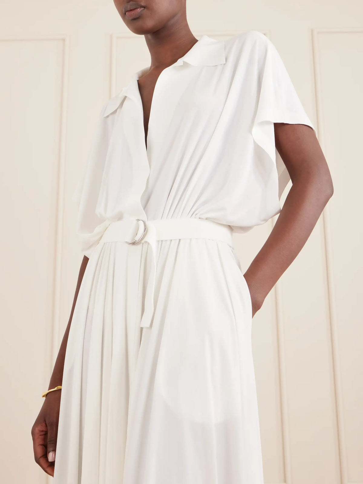 Belted Jersey Midi Dress