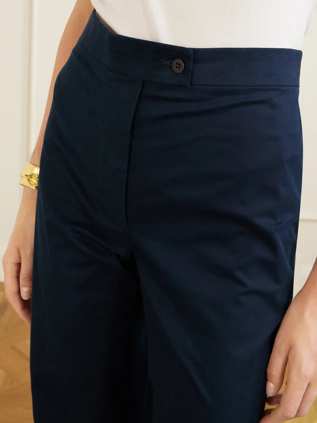 Laura Cotton-blend Straight-leg Pants