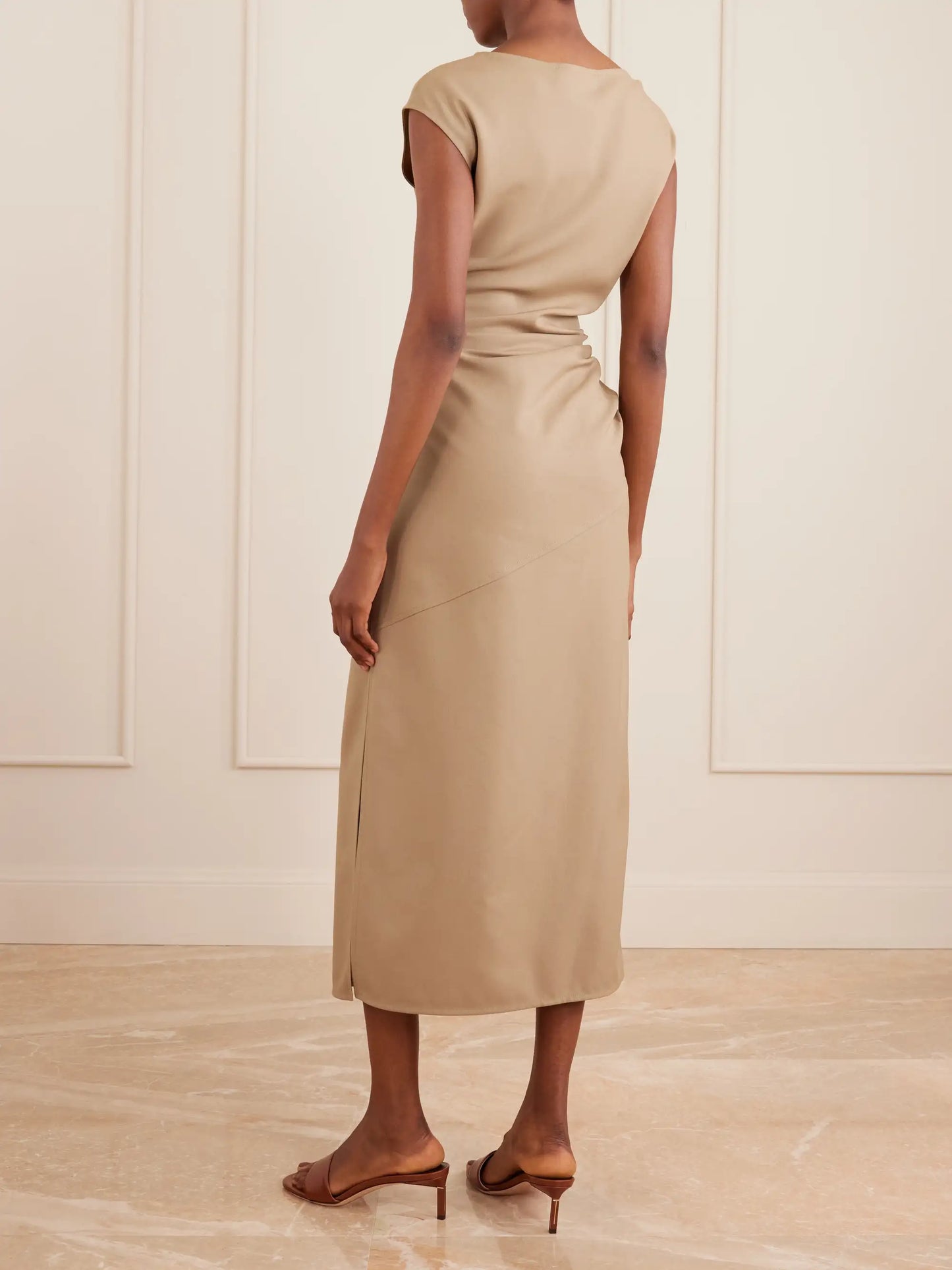 Katia Gathered Gabardine Midi Dress