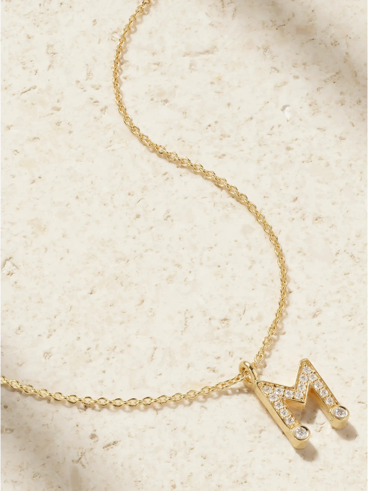 Simple Letter 18-karat Recycled Gold Diamond Necklace