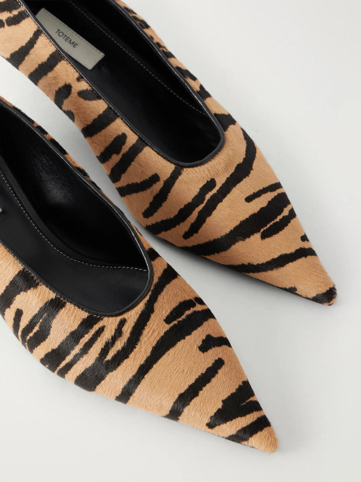 TOTEME Sharp 35 Tiger-print Calf-hair Pumps
