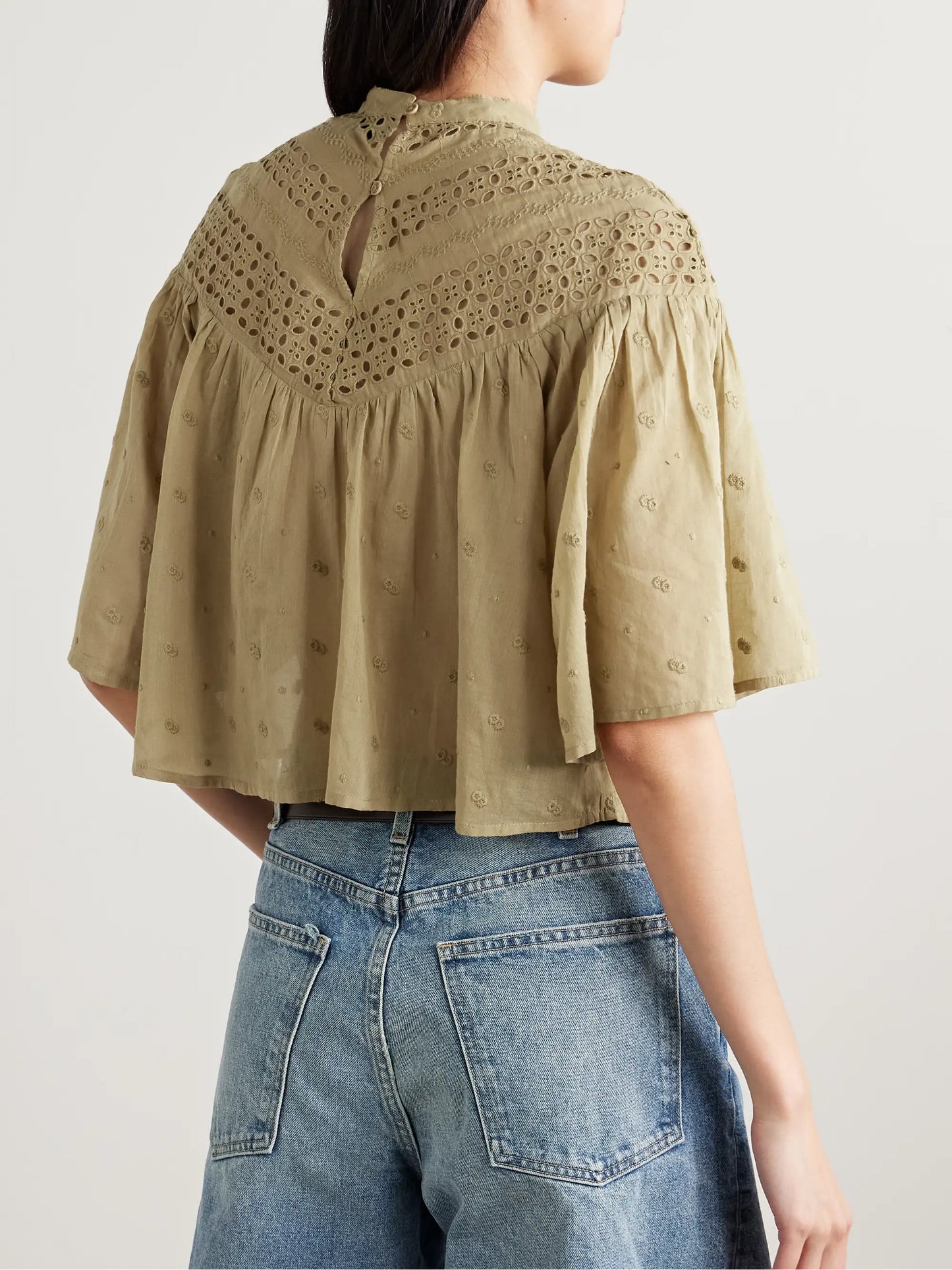 Mikki Embroidered Broderie Anglaise Cotton-voile Blouse