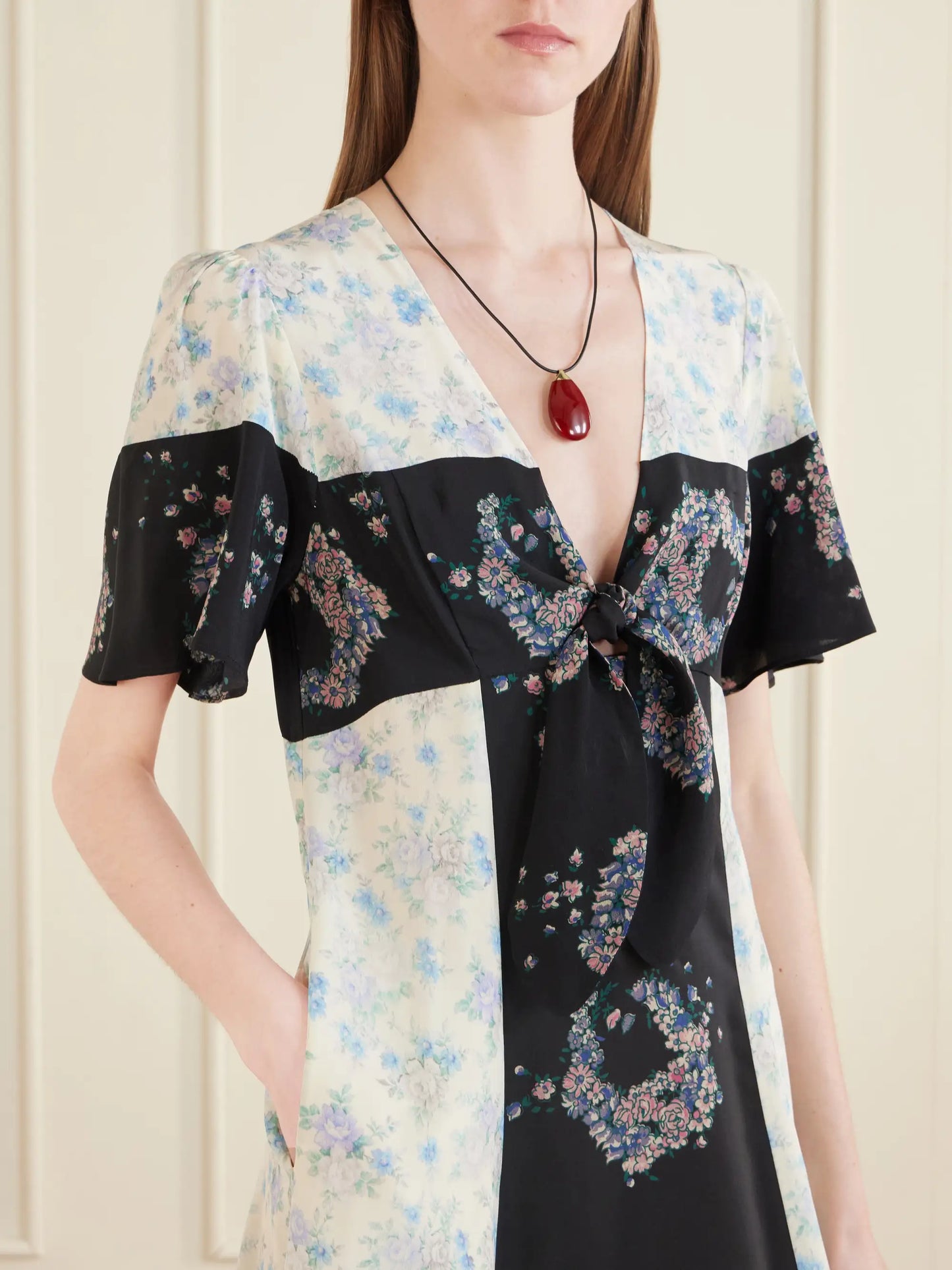 Andalou Floral-print Silk Midi Dress
