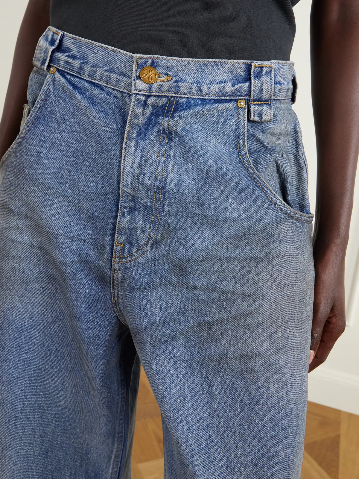 Willy Chavarria Bad Girl Distressed High-rise Barrel-leg Jeans