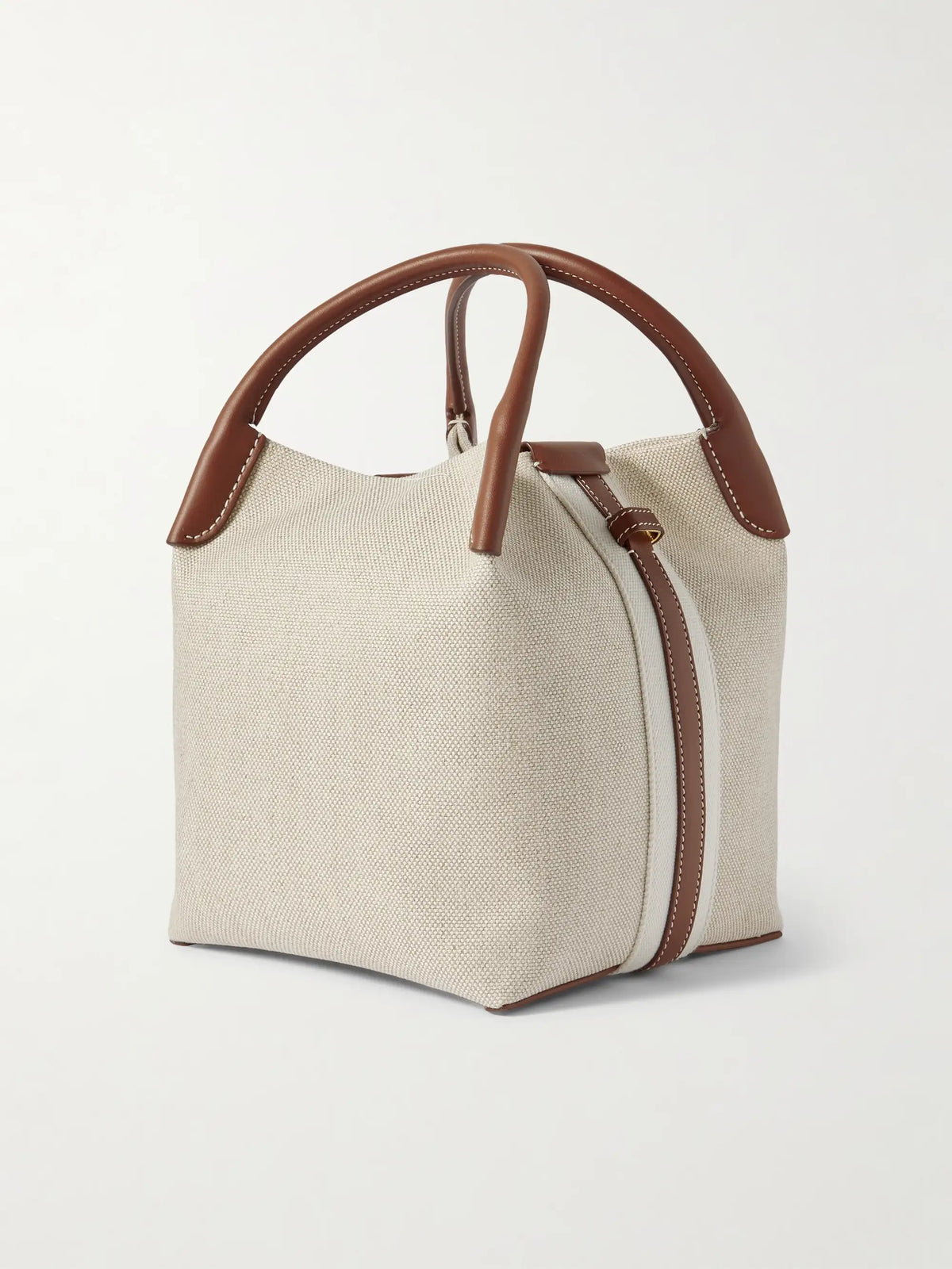 Bale Textured Leather-trimmed Canvas Tote