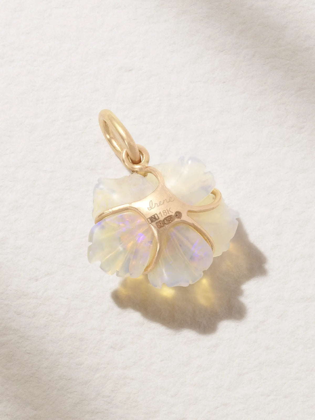 Tropical Flower 18-karat Rose Gold Opal Pendant
