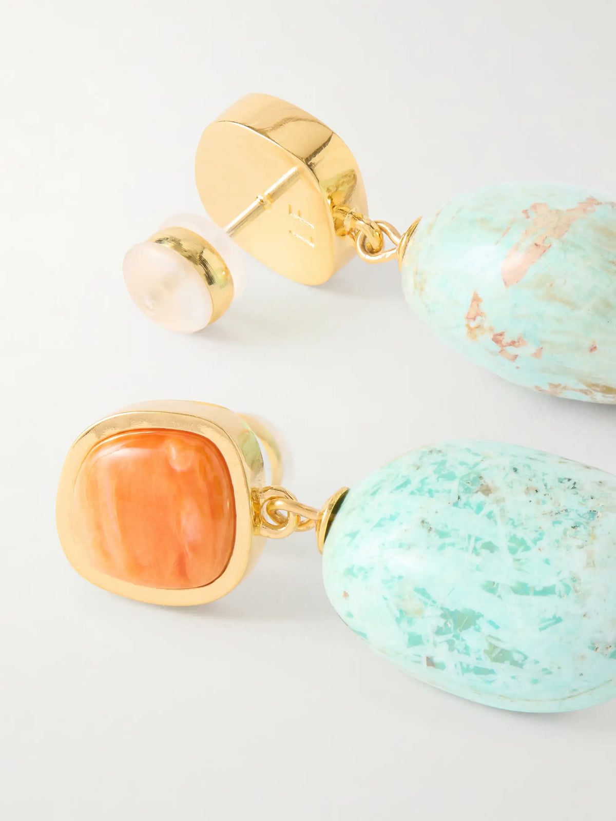 Citrus Splash Gold-plated, Shell And Turquoise Earrings