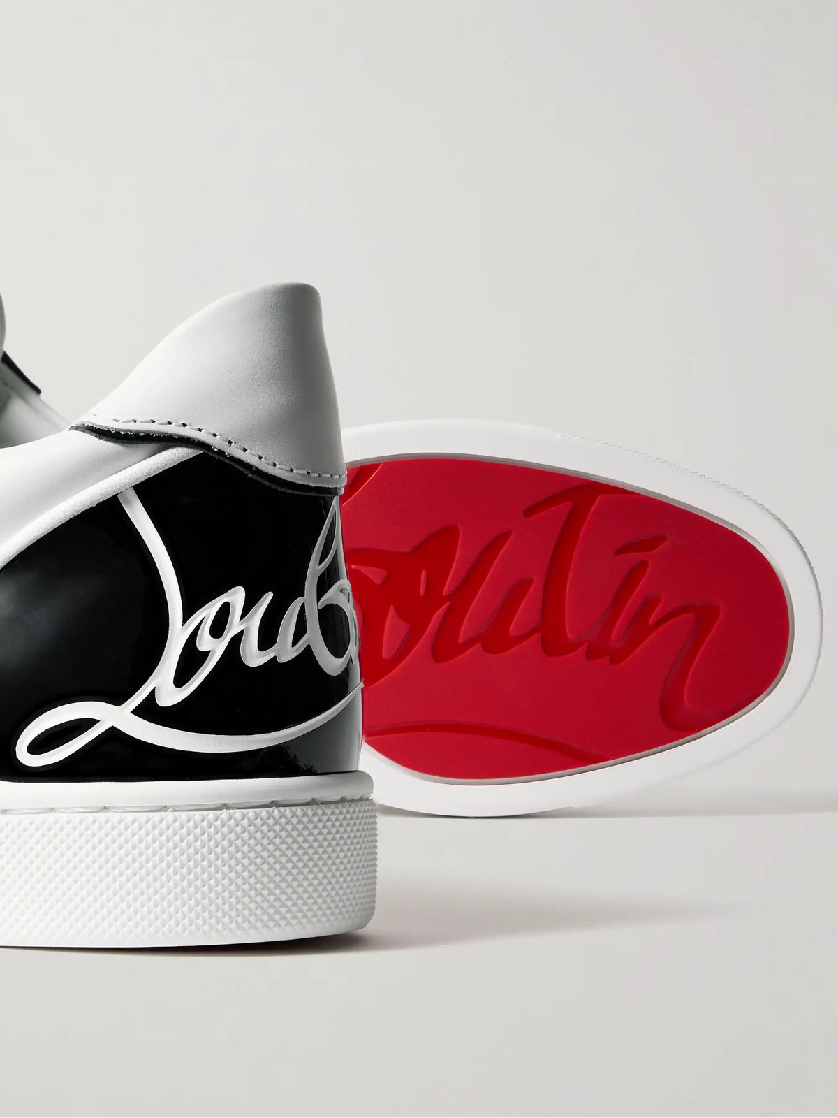 Fun Vieira Patent-leather Trimmed Leather Sneakers