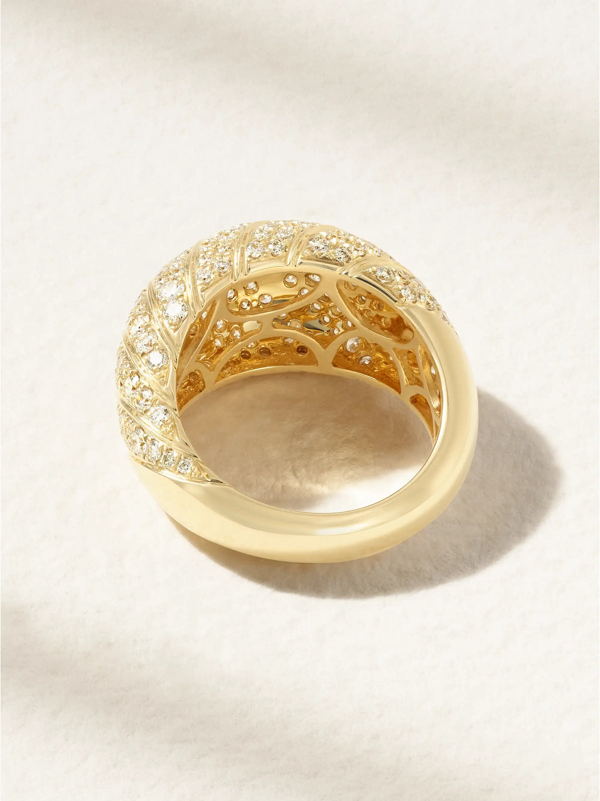 Domed 18-karat Gold Diamond Ring