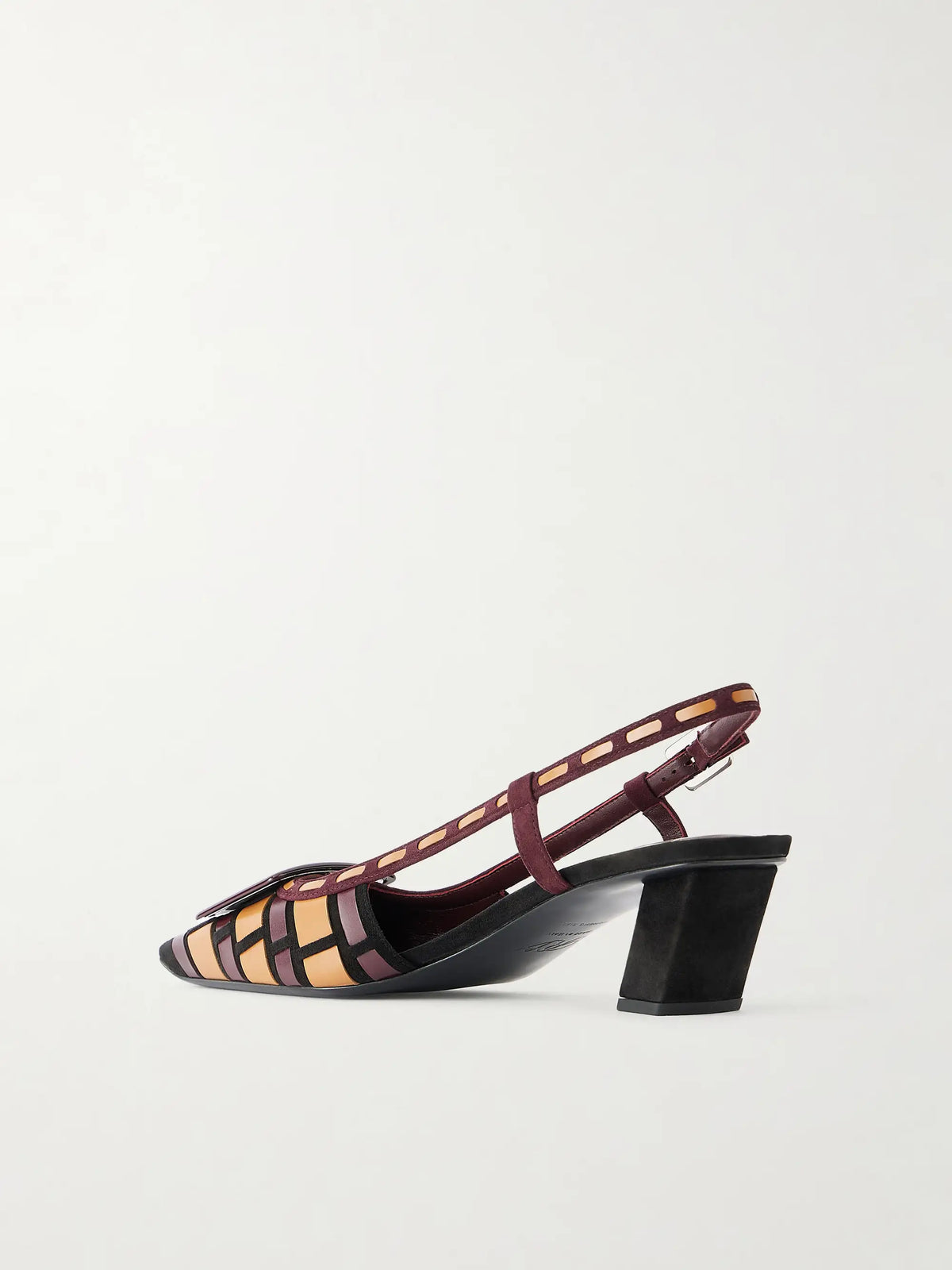 Roger Belle Vivier 45 Woven Leather Slingback Pumps
