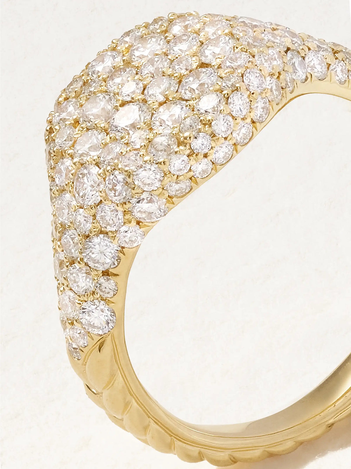 Mini Chevron 18-karat Gold Diamond Pinky Ring