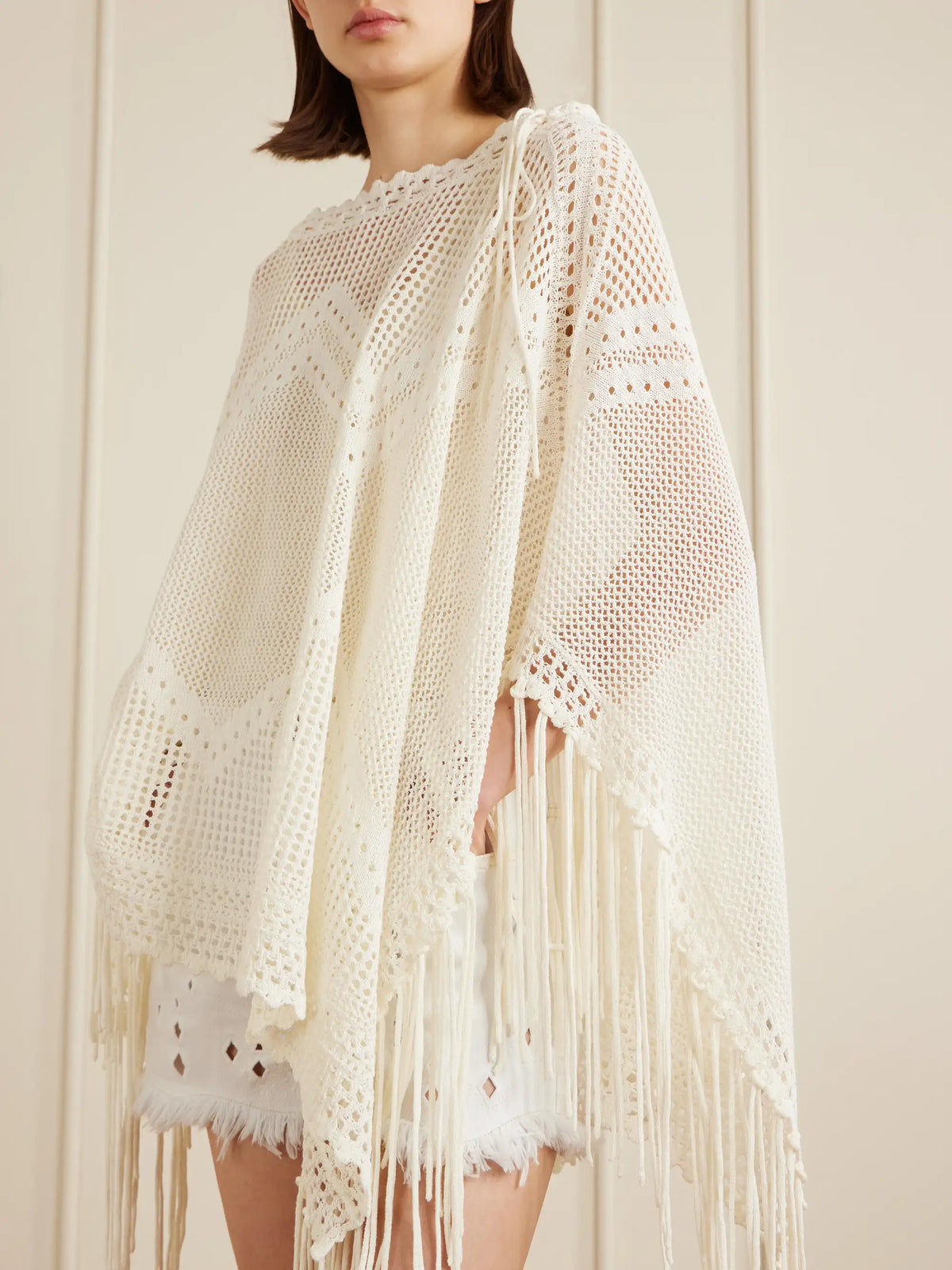 ISABEL MARANT Metilia Crocheted Fringed Cotton Top