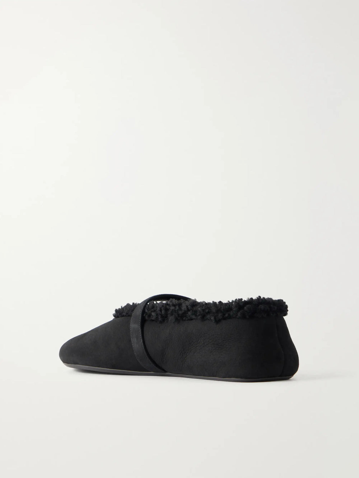 Alaïa La Ballerine Shearling-trimmed Suede Ballet Flats