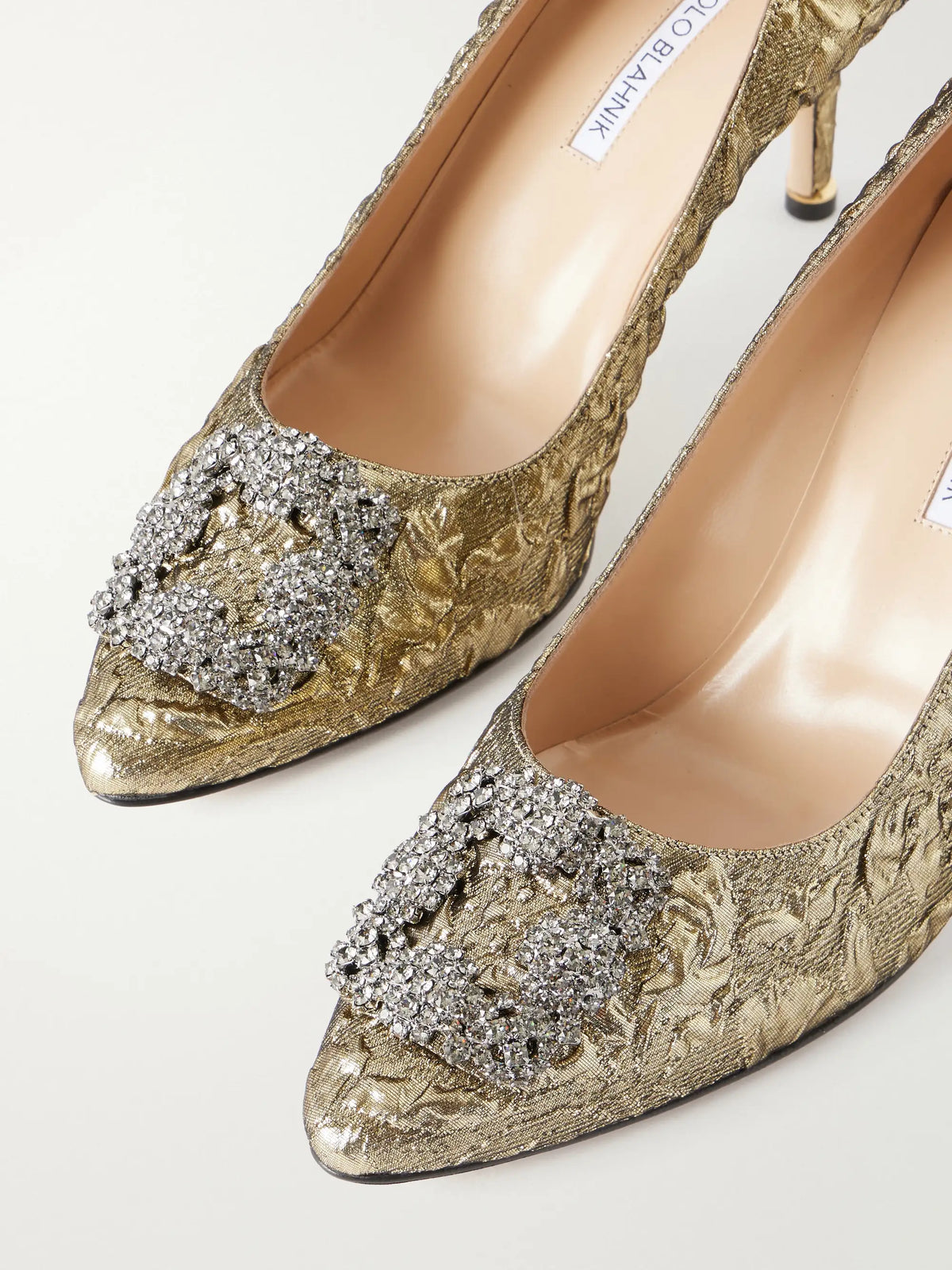 + Emilia Wickstead Hangisi 70 Crystal-embellished Metallic Jacquard Pumps