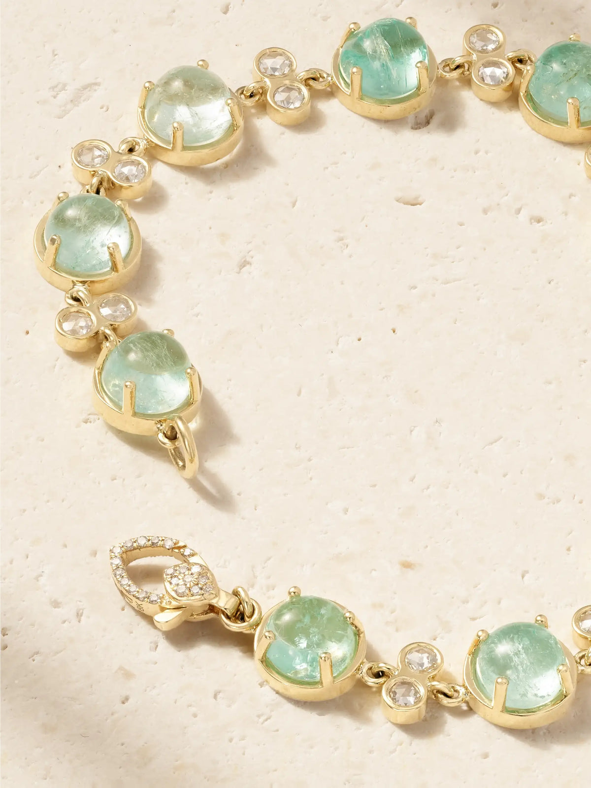 18-karat Gold, Emerald And Diamond Bracelet