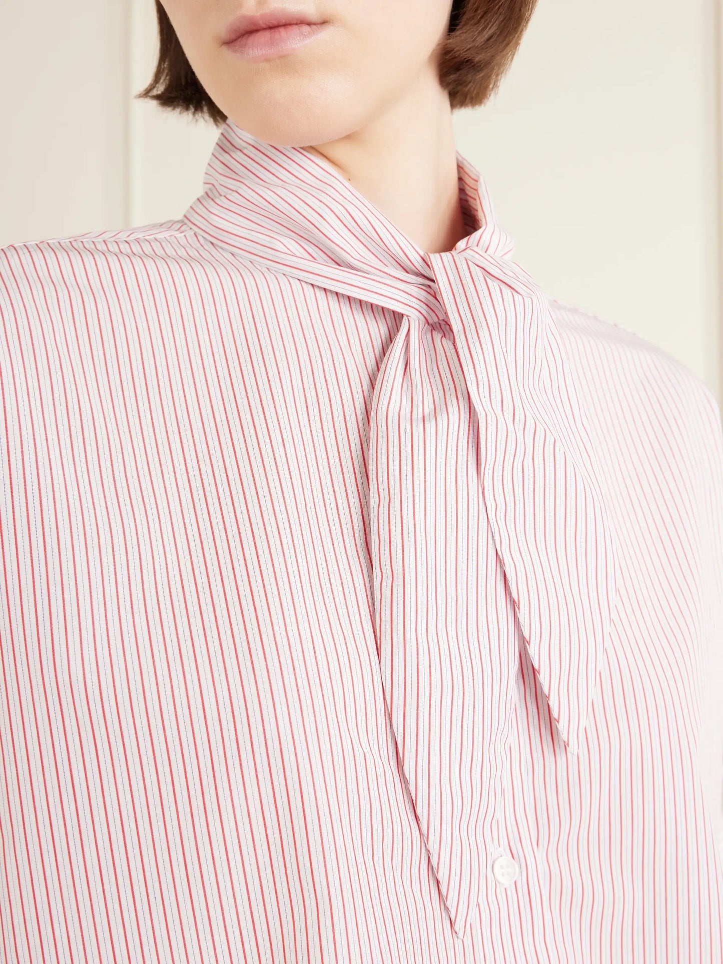 Tie One On Striped Cotton-poplin Shirt