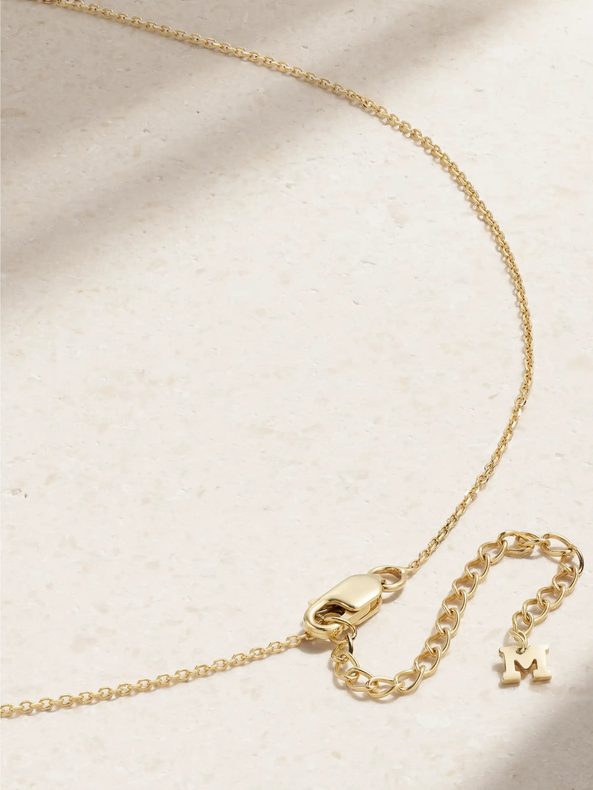 Initial 14-karat Gold, Quartz And Diamond Necklace