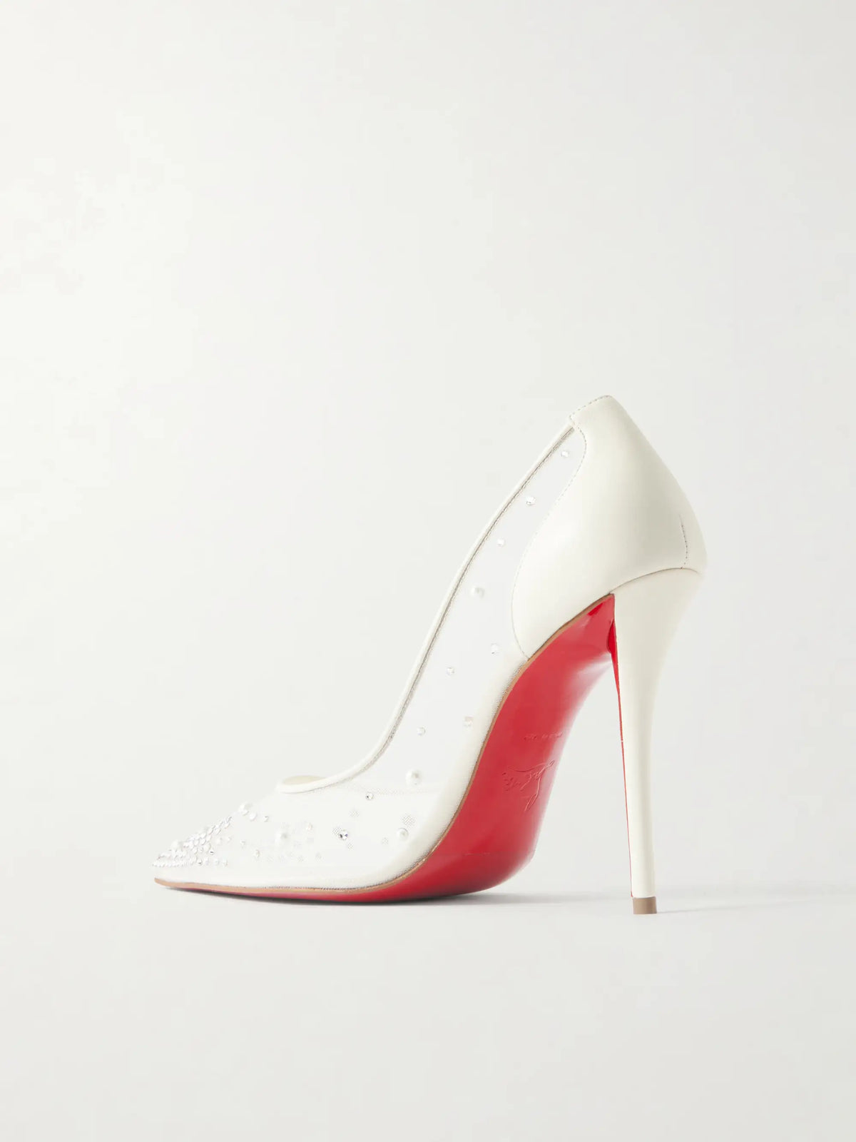 Miss Z Degrastrass Perla 100 Embellished Leather-trimmed Mesh Pumps