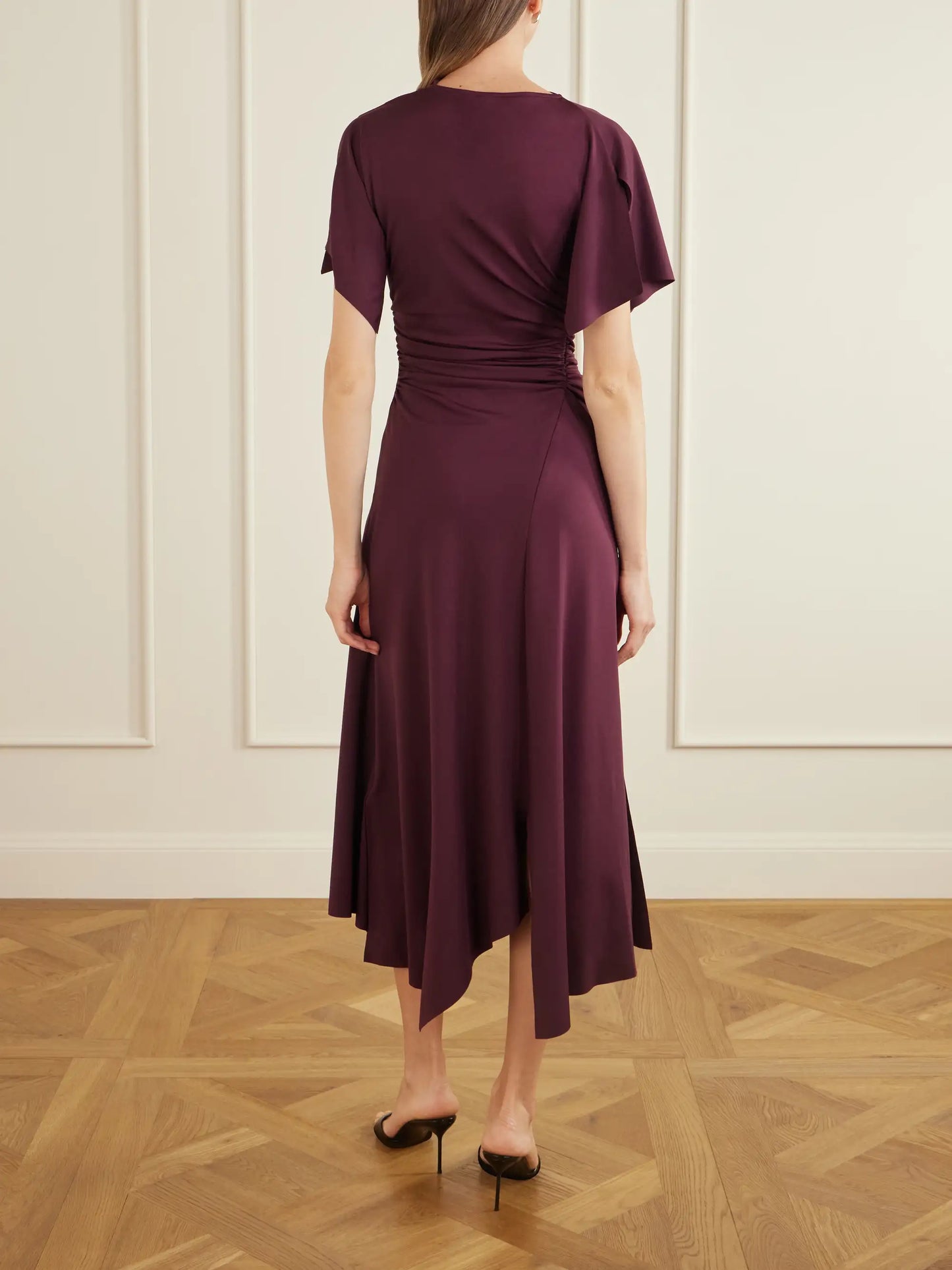 Draped Satin-jersey Midi Dress
