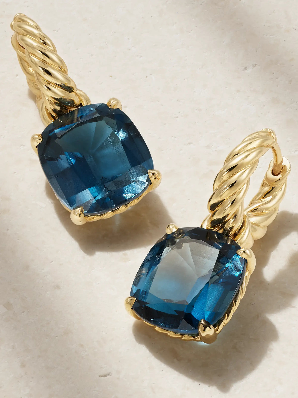 Marbella 18-karat Gold Topaz Hoop Earrings
