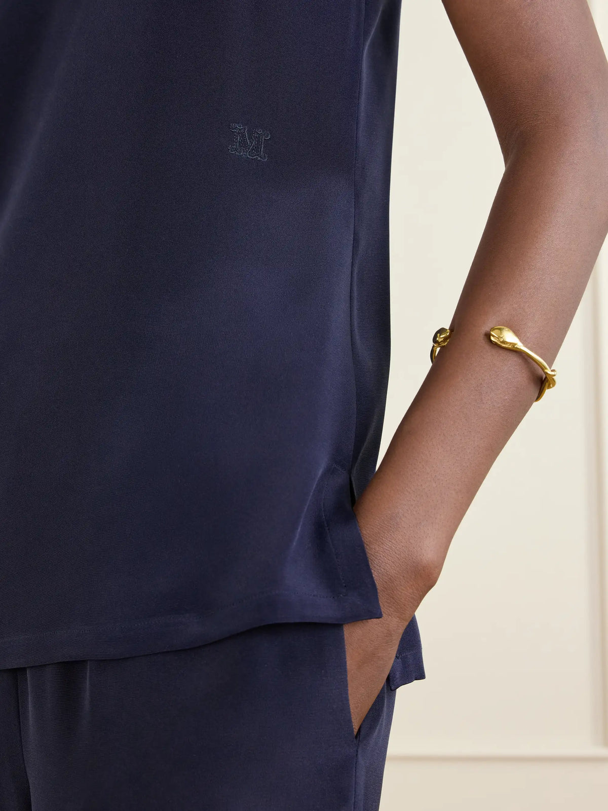 Max Mara Draped Silk Tank