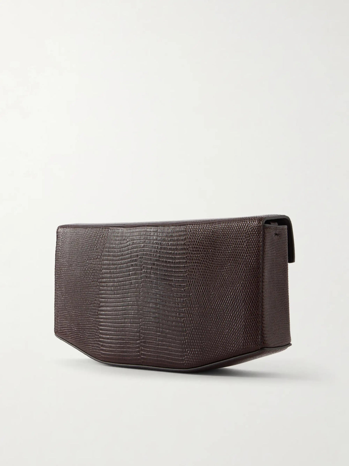 Clip Lizard-effect Leather Shoulder Bag
