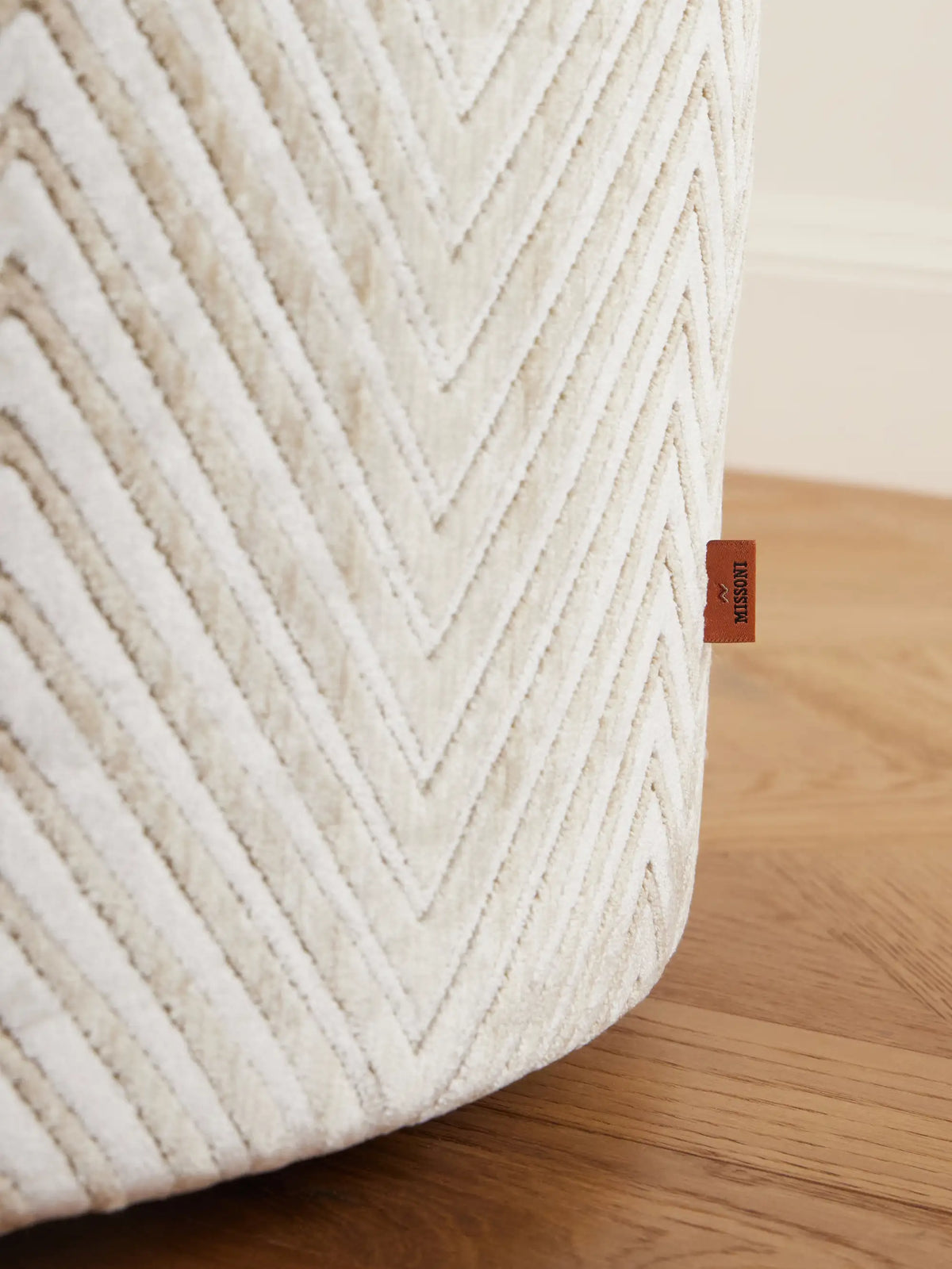 Ziggy Striped Velvet Pouf