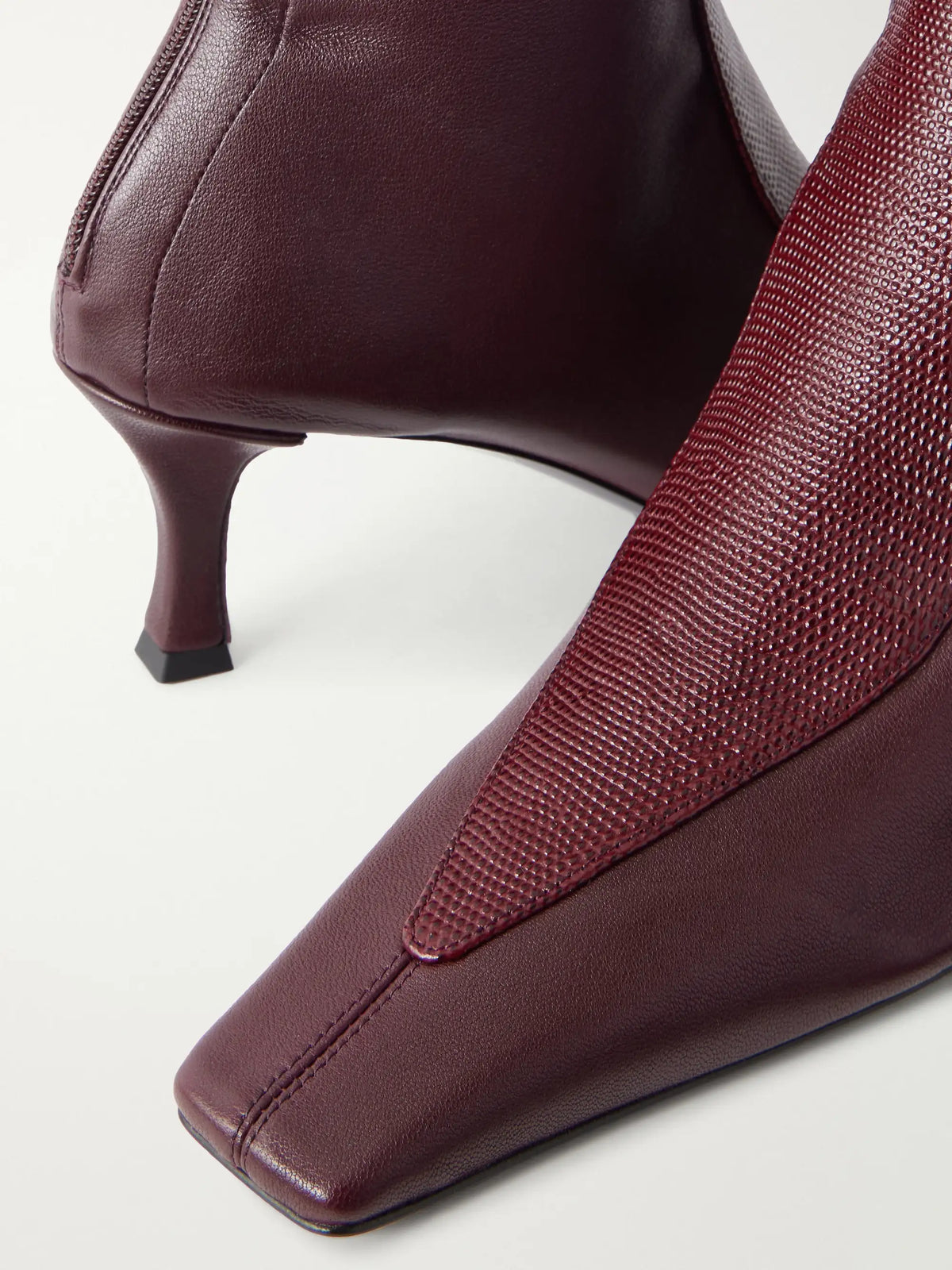 Proenza Schouler Trap 60 Lizard-effect Trimmed Stretch-leather Ankle Boots