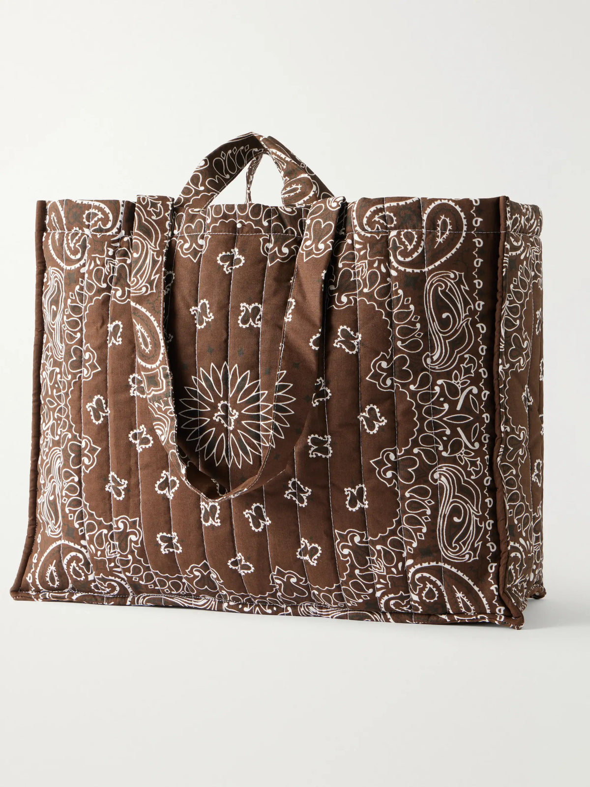 CALL IT BY YOUR NAME Maxi Cabas Matelassé Embroidered Bandana-printed Padded Cotton-canvas Tote