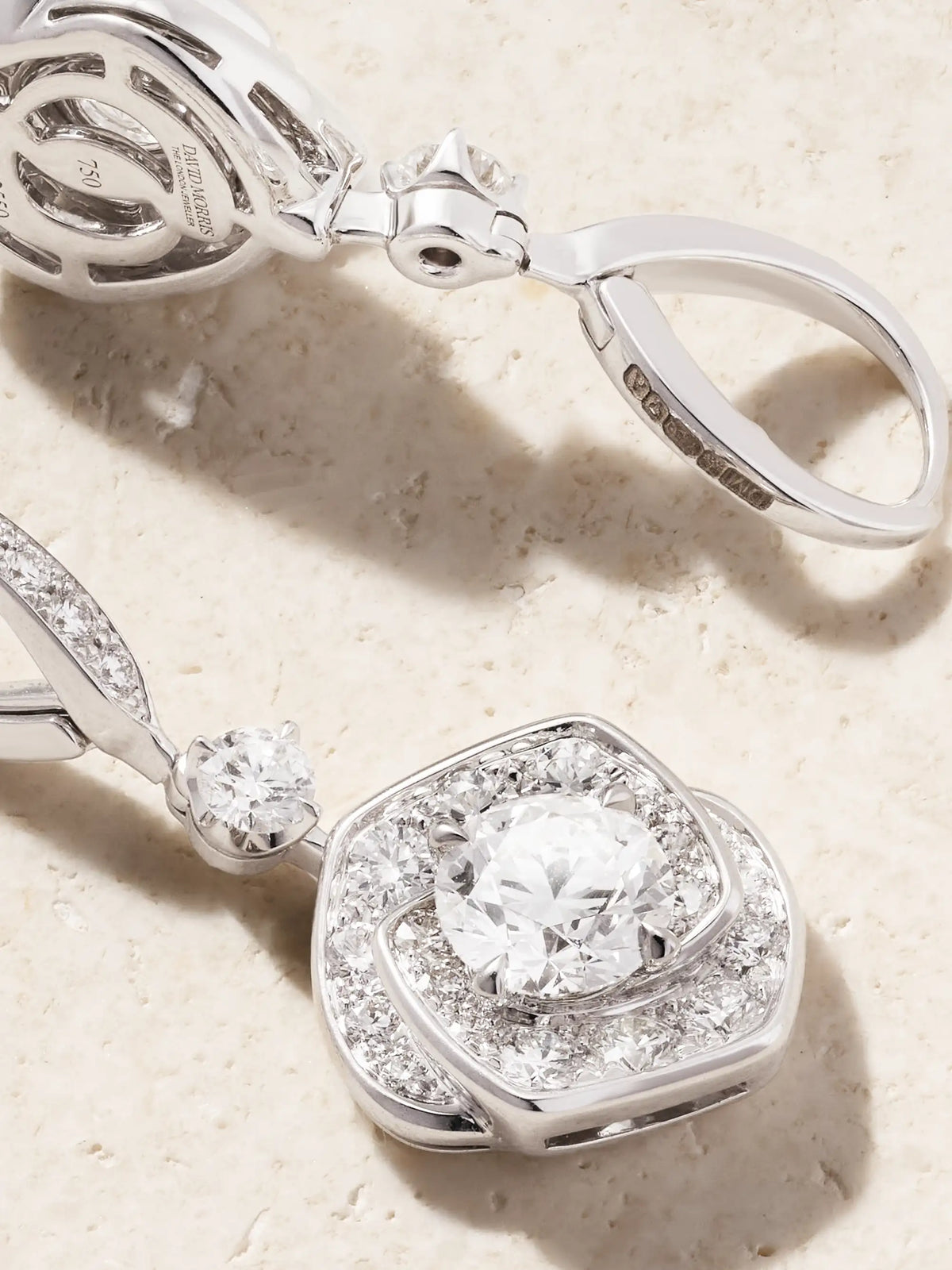 Frozen Kiss Drop 18-karat White Gold Diamond Earrings