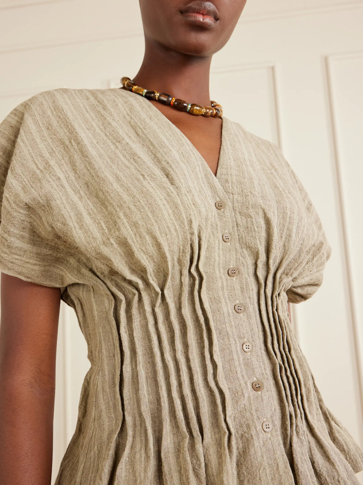 Camila Gathered Linen Top