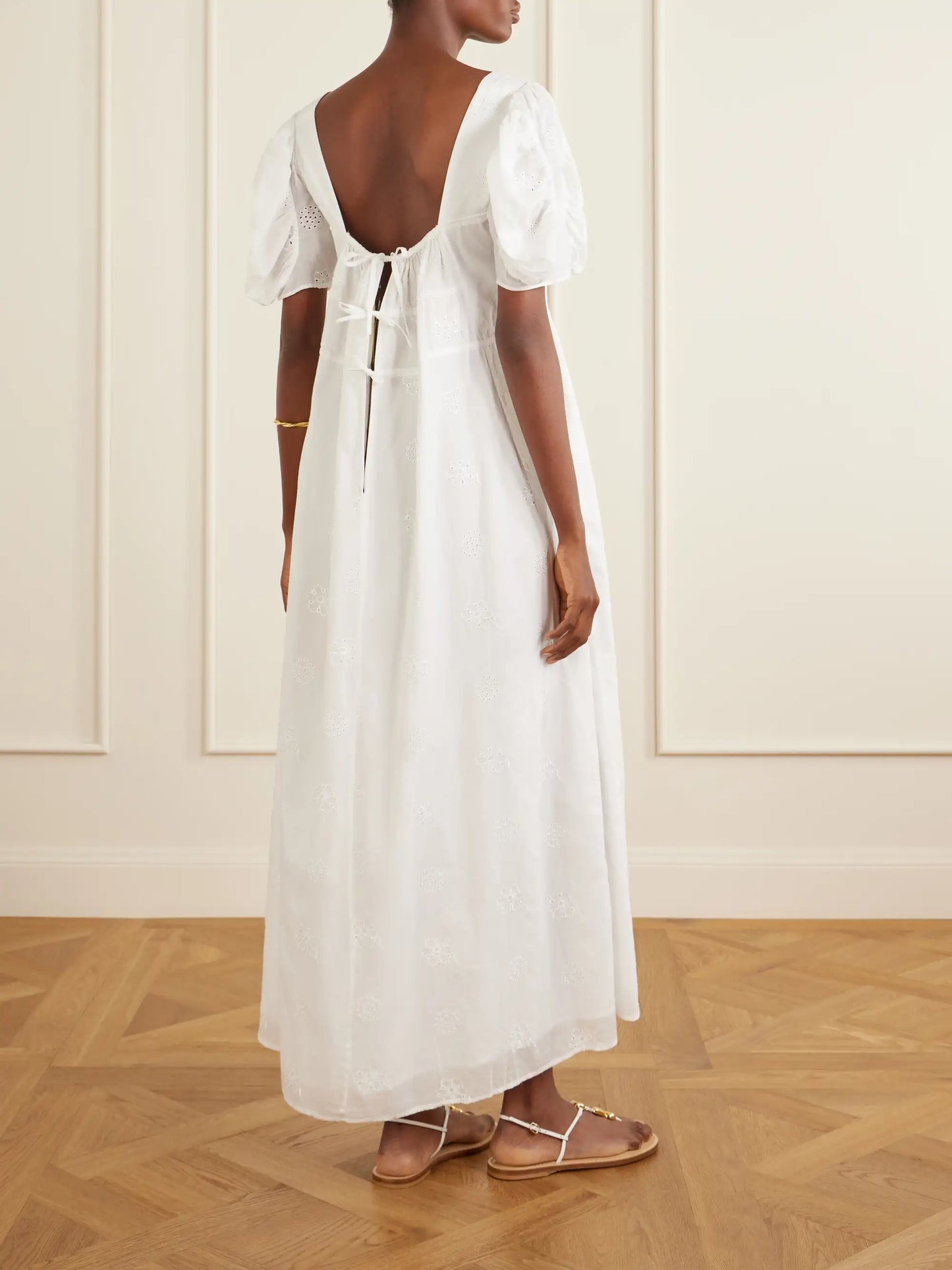 Calliope Embroidered Cotton Midi Dress