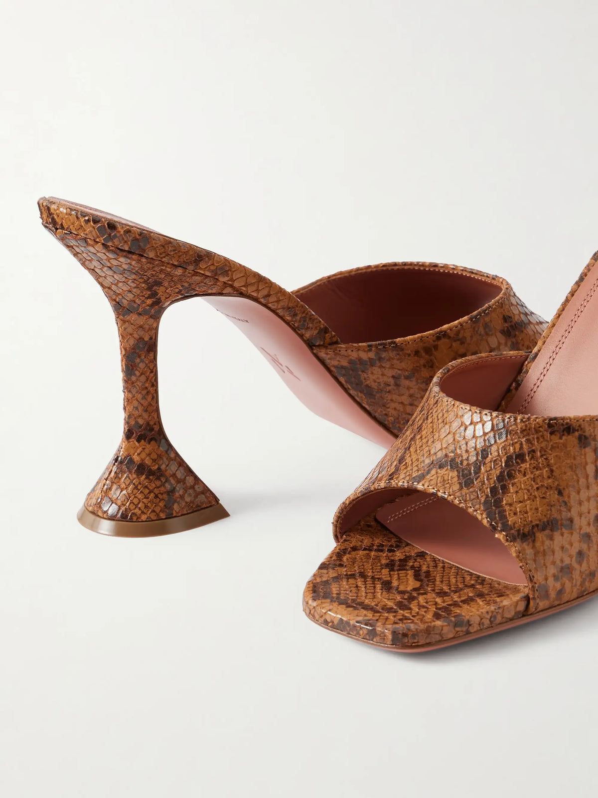 Lupita 95 Snake-effect Leather Mules