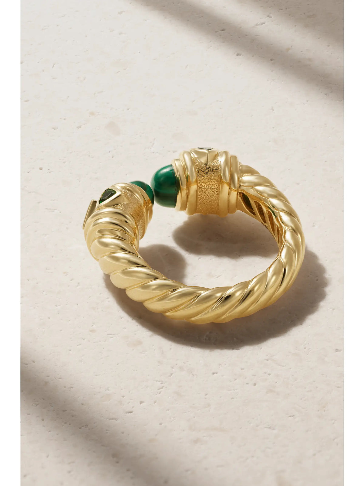 Renaissance 18-karat Gold, Malachite And Diopside Ring