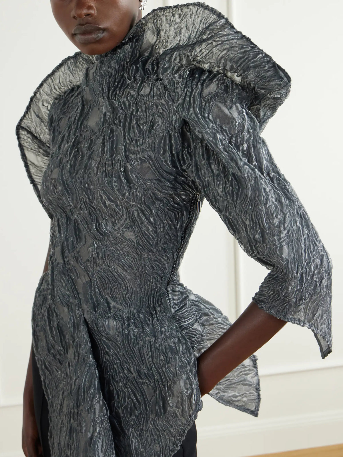 Maticevski Scintilla Asymmetric Crinkled-georgette Blouse