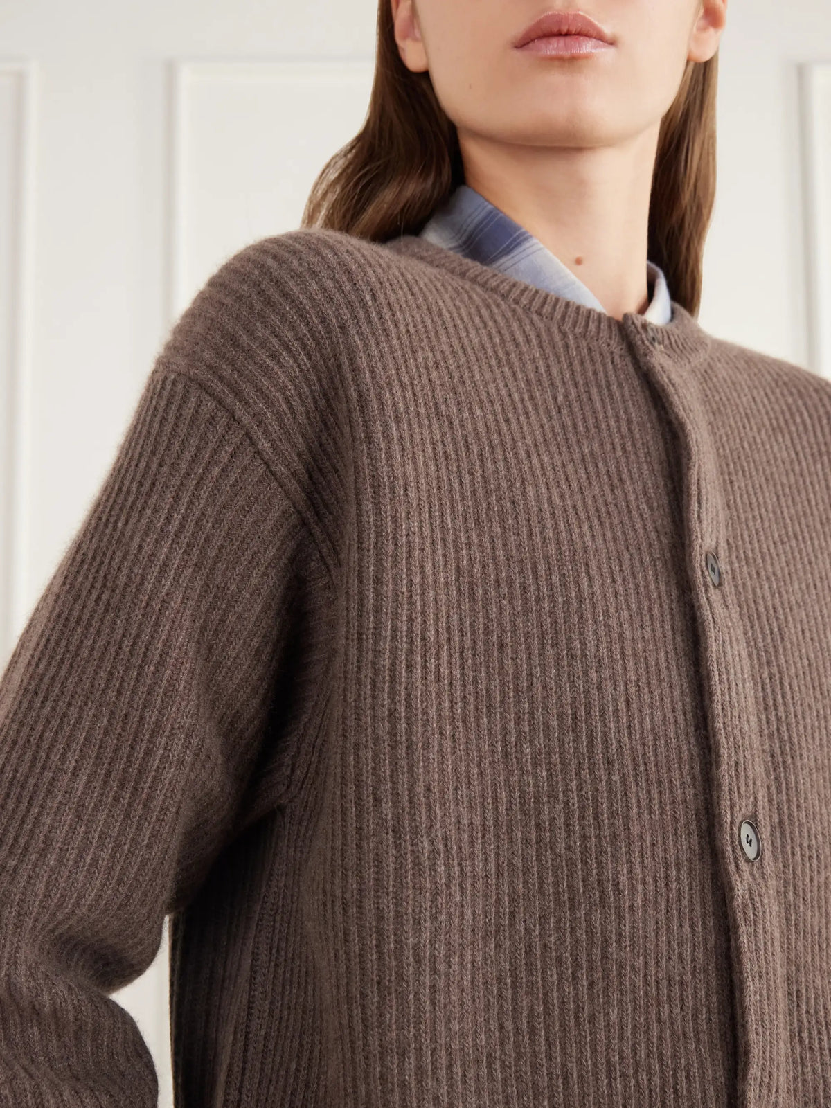 Auralee + Tekla Ribbed Wool And Cashmere-blend Cardigan